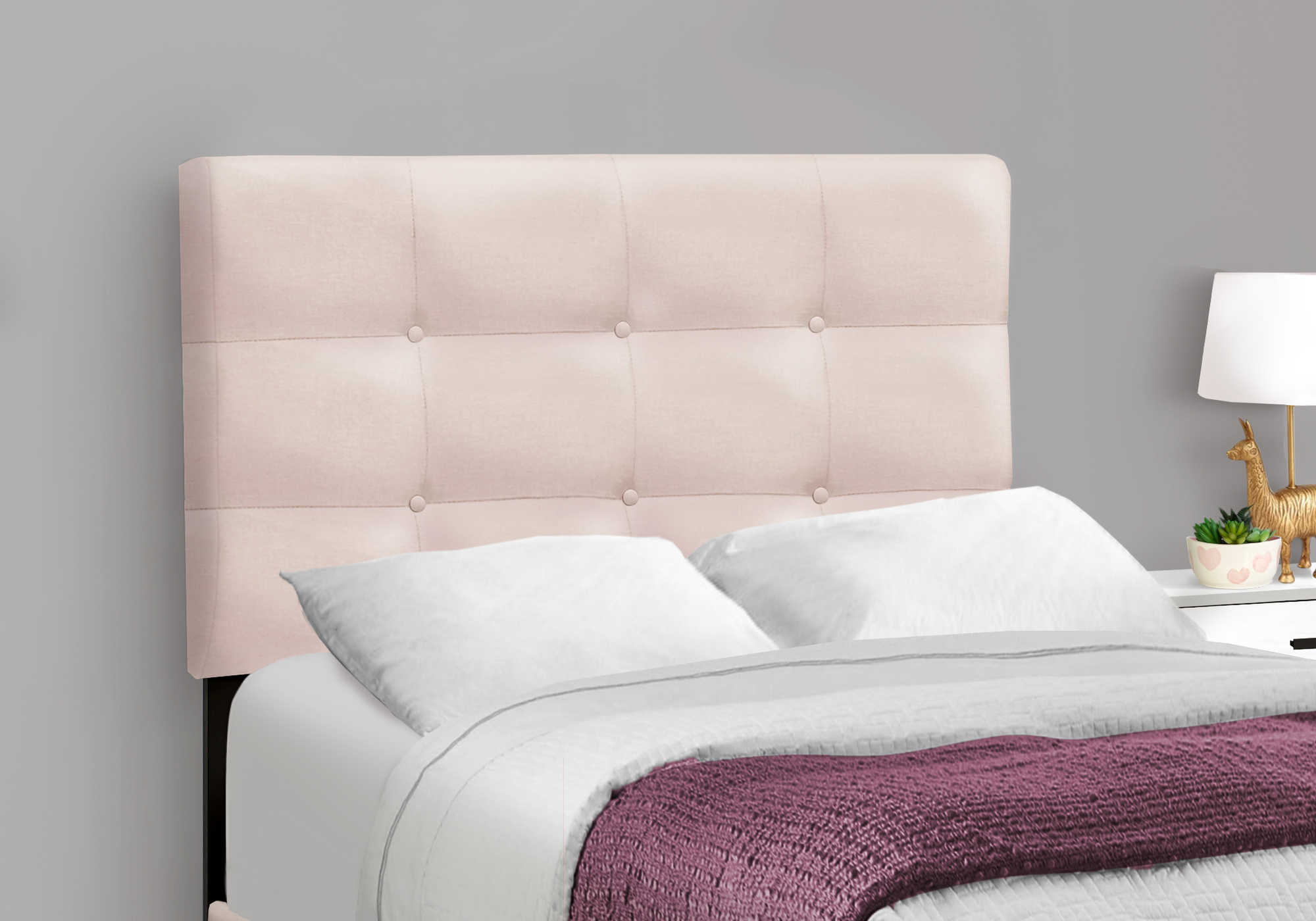 LIT - TAILLE DOUBLE / VELOURS ROSE # I 5916T