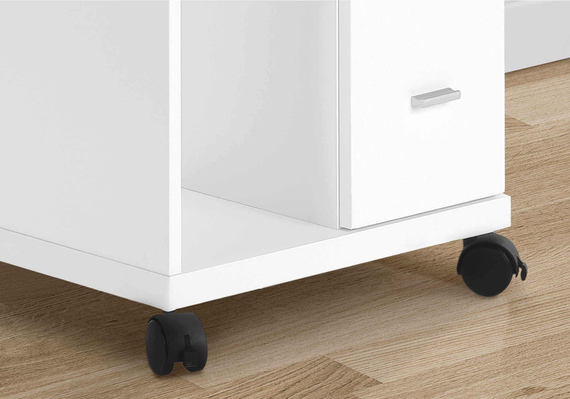 OFFICE CABINET - WHITE WITH 2 DRAWERS ON CASTORS # I 7055