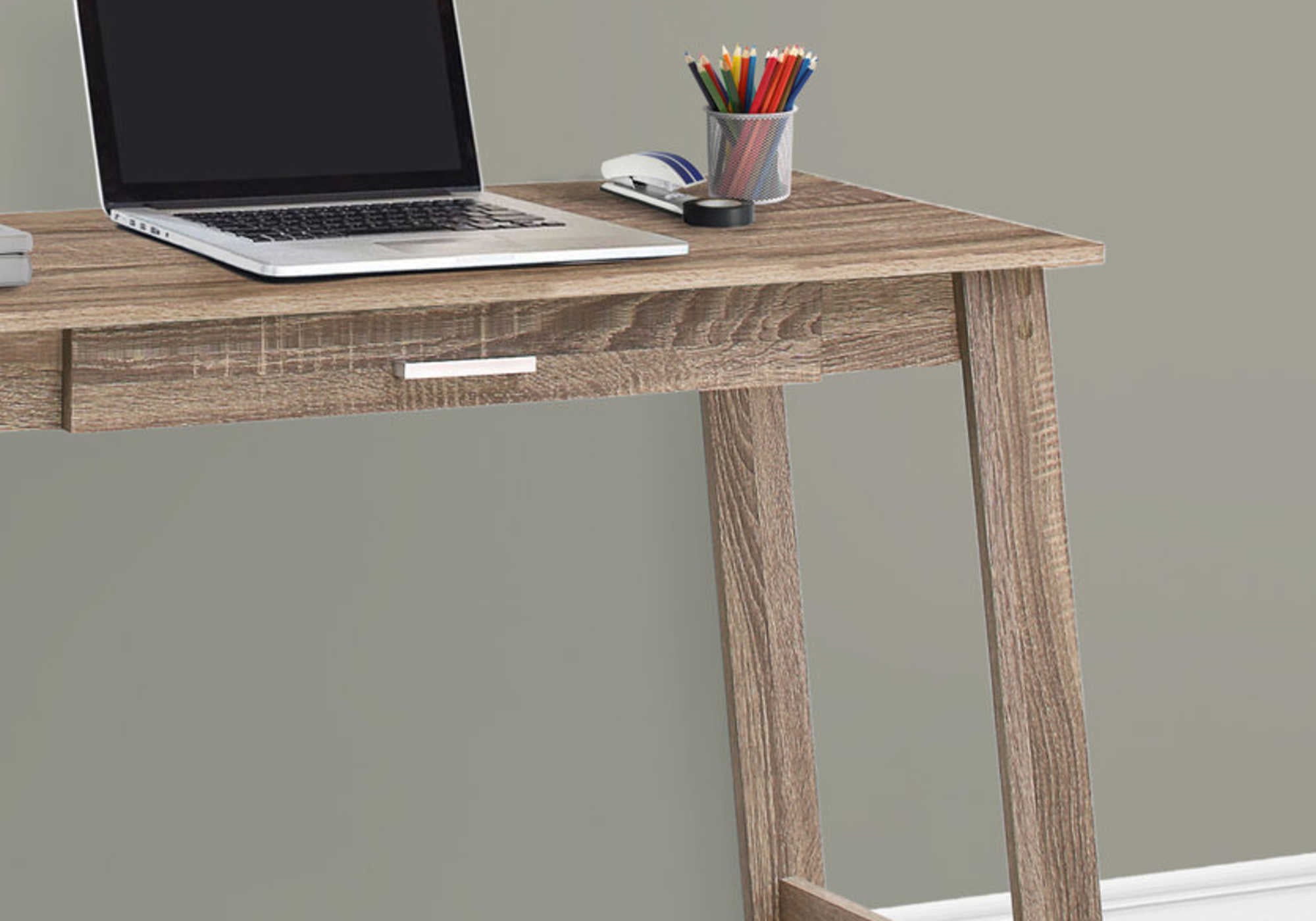 BUREAU D'ORDINATEUR - 42"L / TAUPE FONCÉ AVEC TIROIR DE RANGEMENT # I 7191