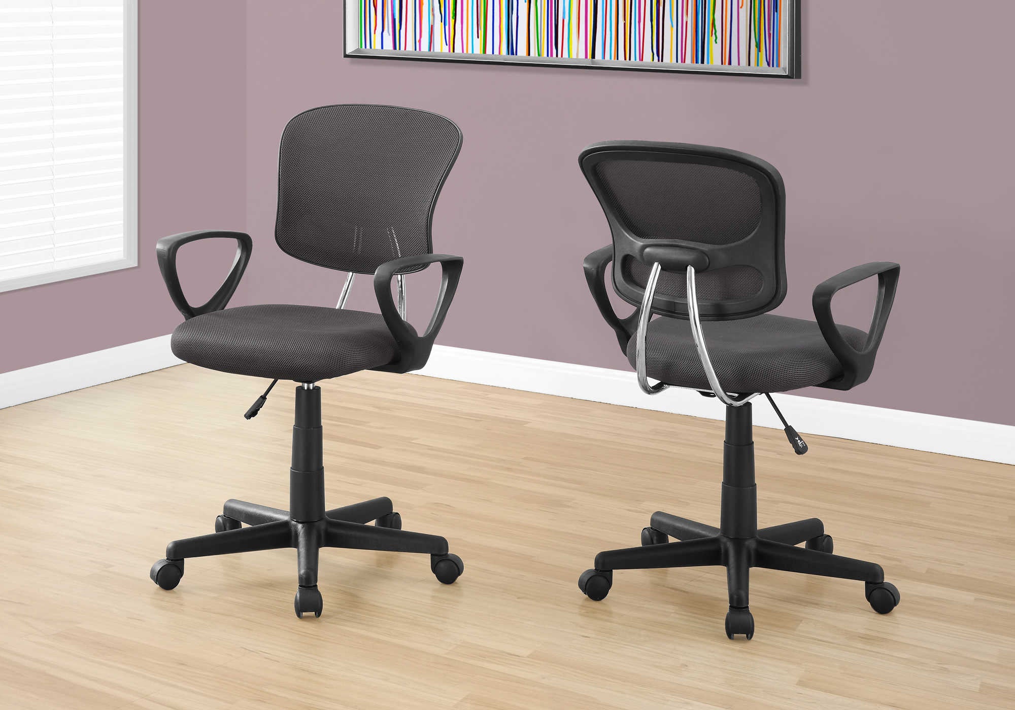 OFFICE CHAIR - GREY MESH JUVENILE / MULTI POSITION # I 7262