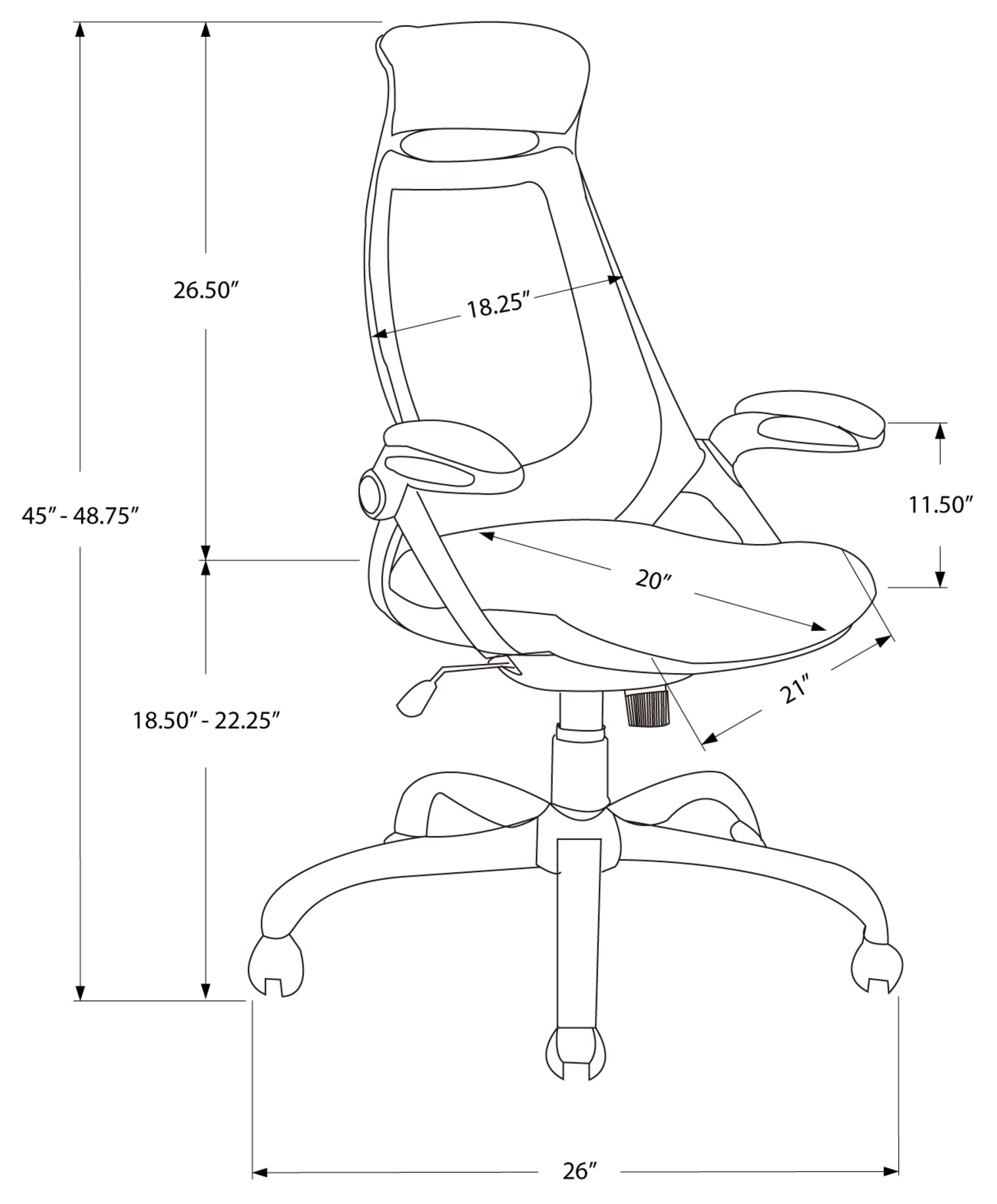 OFFICE CHAIR - BLACK MESH / CHROME HIGH-BACK EXECUTIVE # I 7268