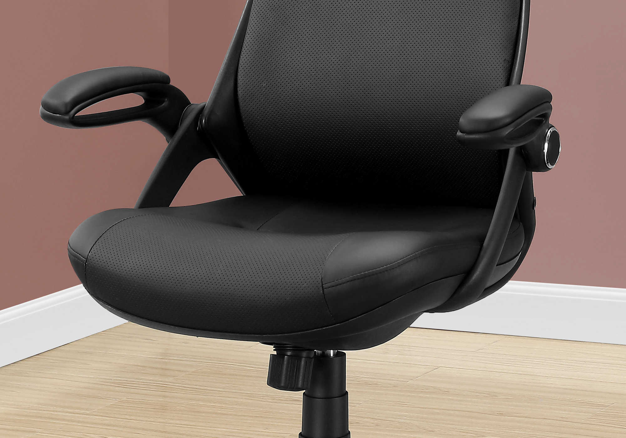 OFFICE CHAIR - BLACK LEATHER-LOOK / MULTI POSITION # I 7276