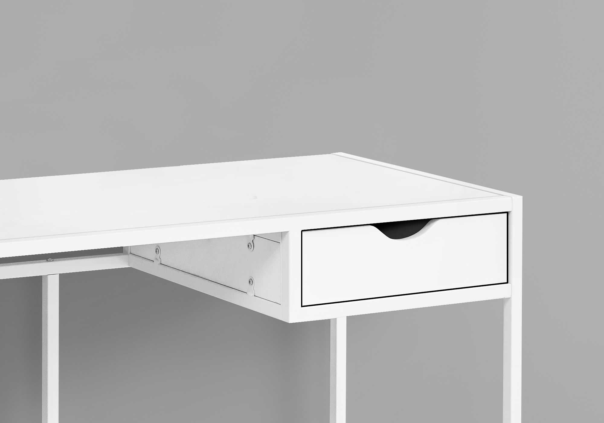 COMPUTER DESK - 42"L / WHITE / WHITE METAL # I 7570