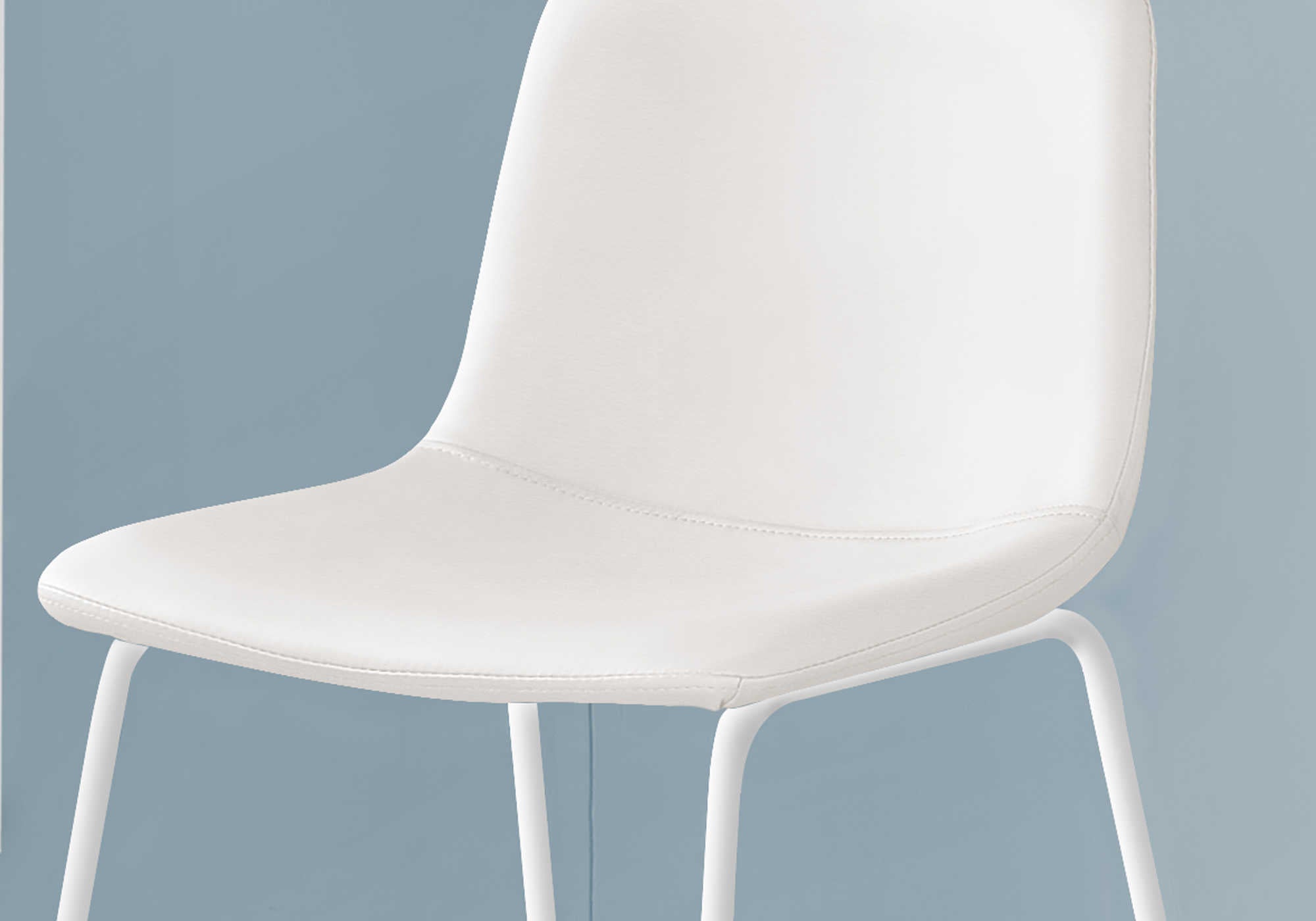 TABOURET DE BAR - 40"H / SIMILI-CUIR BLANC / MÉTAL BLANC # I 7750