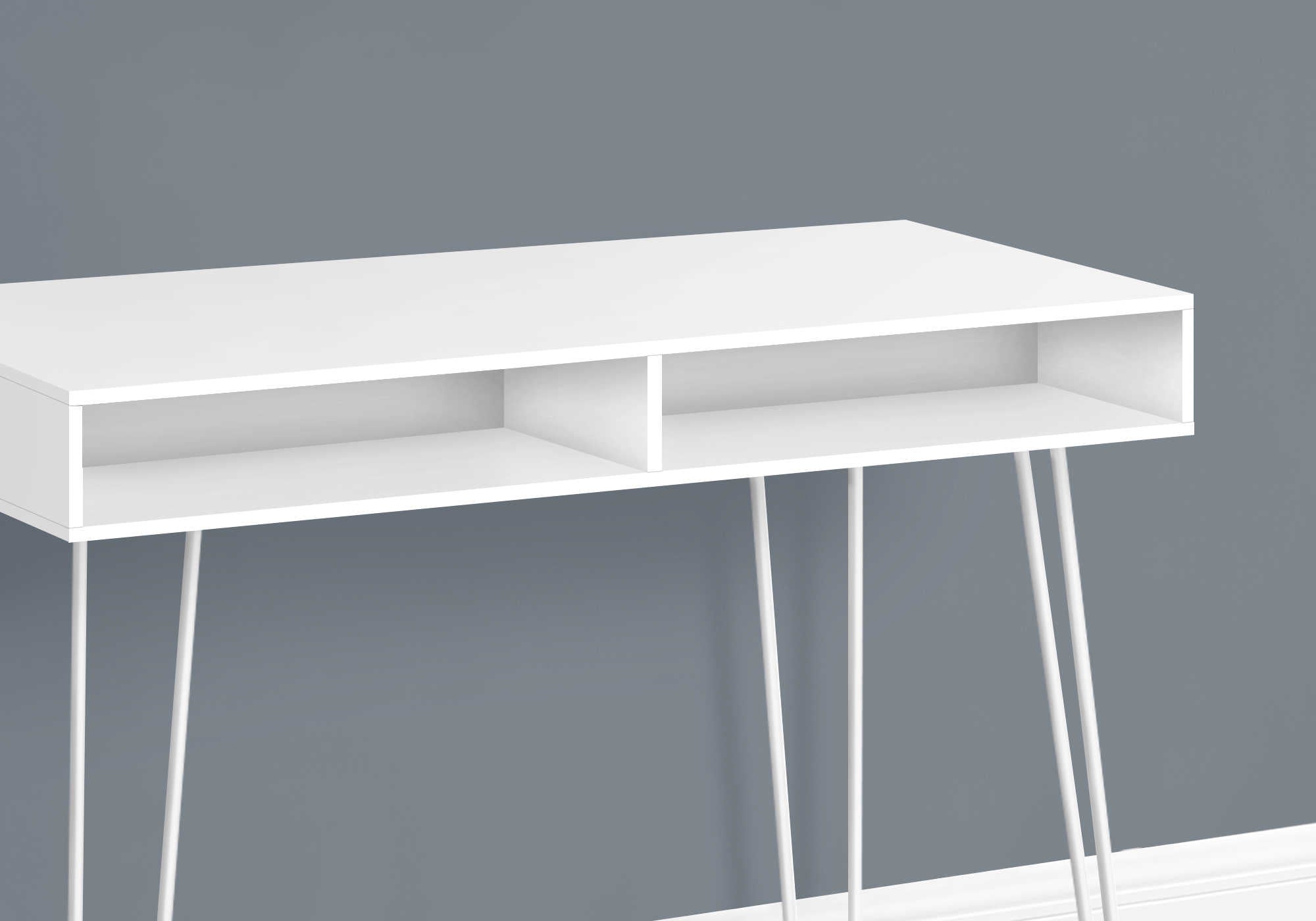 COMPUTER DESK - 40"L / WHITE / WHITE METAL # I 7770