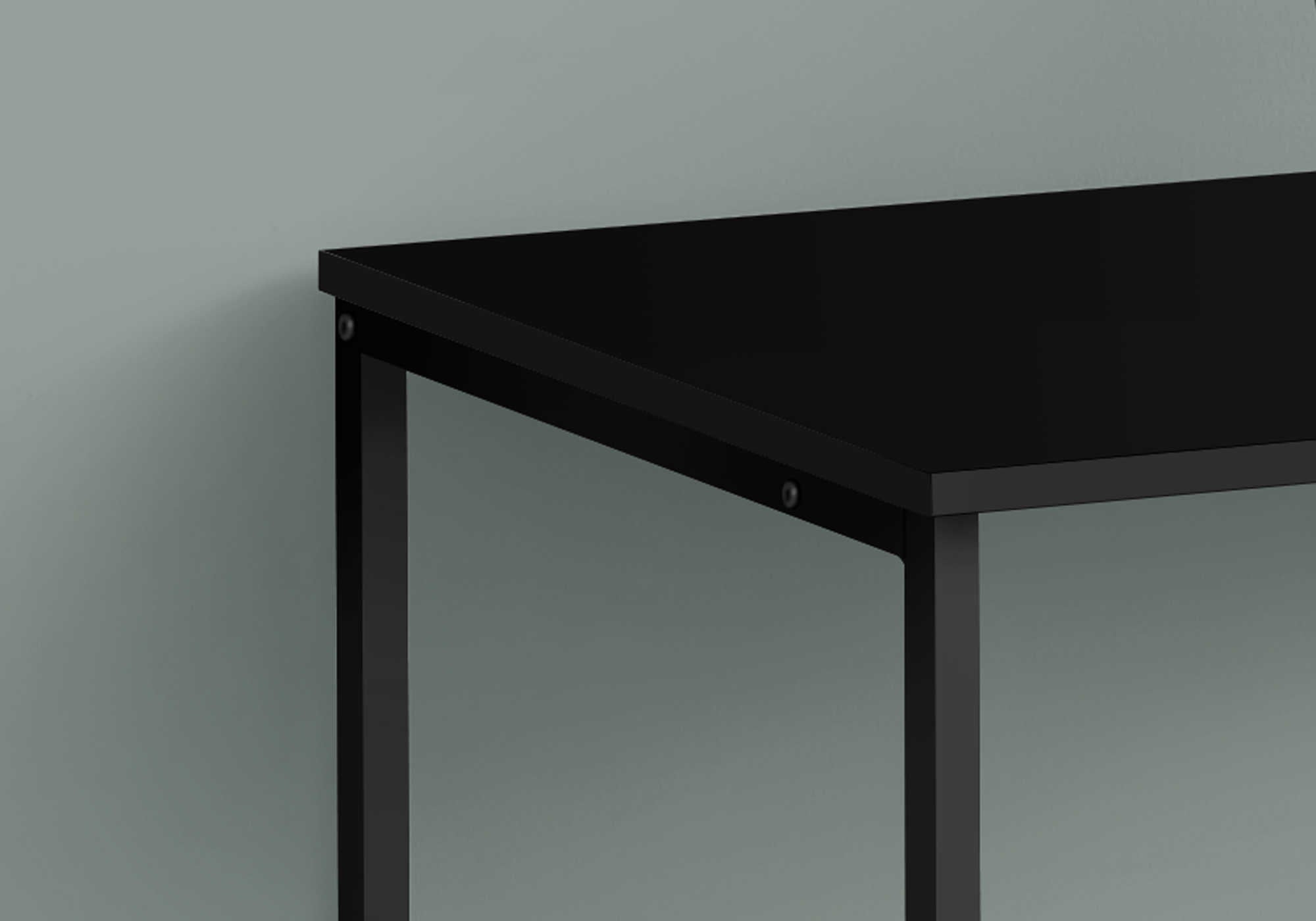 BUREAU D'ORDINATEUR - 40"L / NOIR / MÉTAL NOIR # I 7776