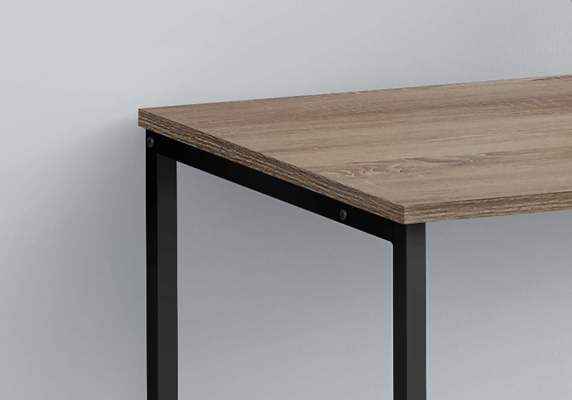 COMPUTER DESK - 40"L / DARK TAUPE / BLACK METAL # I 7777