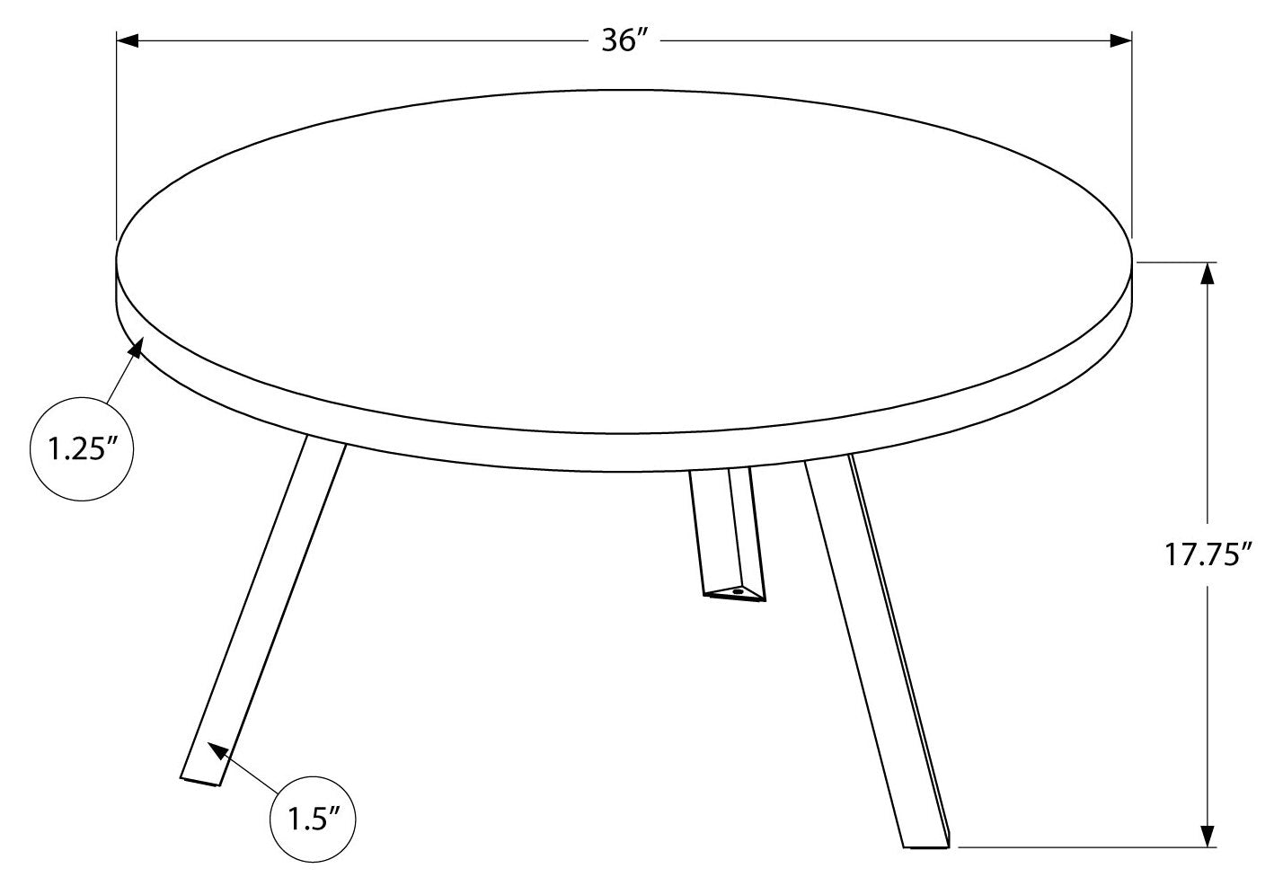 COFFEE TABLE - 36"DIA/ BROWN RECLAIMED WOOD / BLACK METAL # I 7814