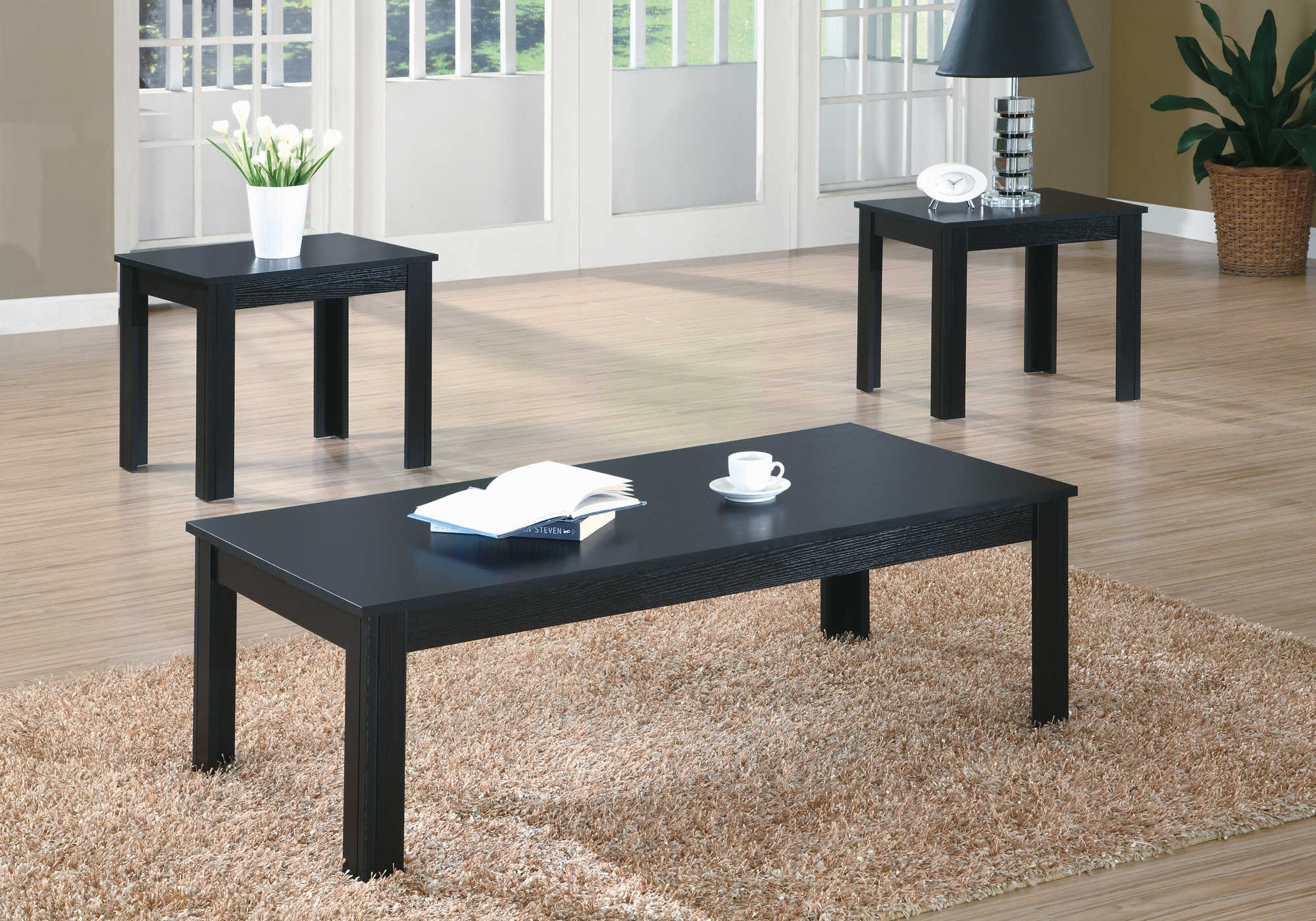 ENSEMBLE DE TABLE - ENSEMBLE DE 3 PIÈCES / NOIR # I 7840P