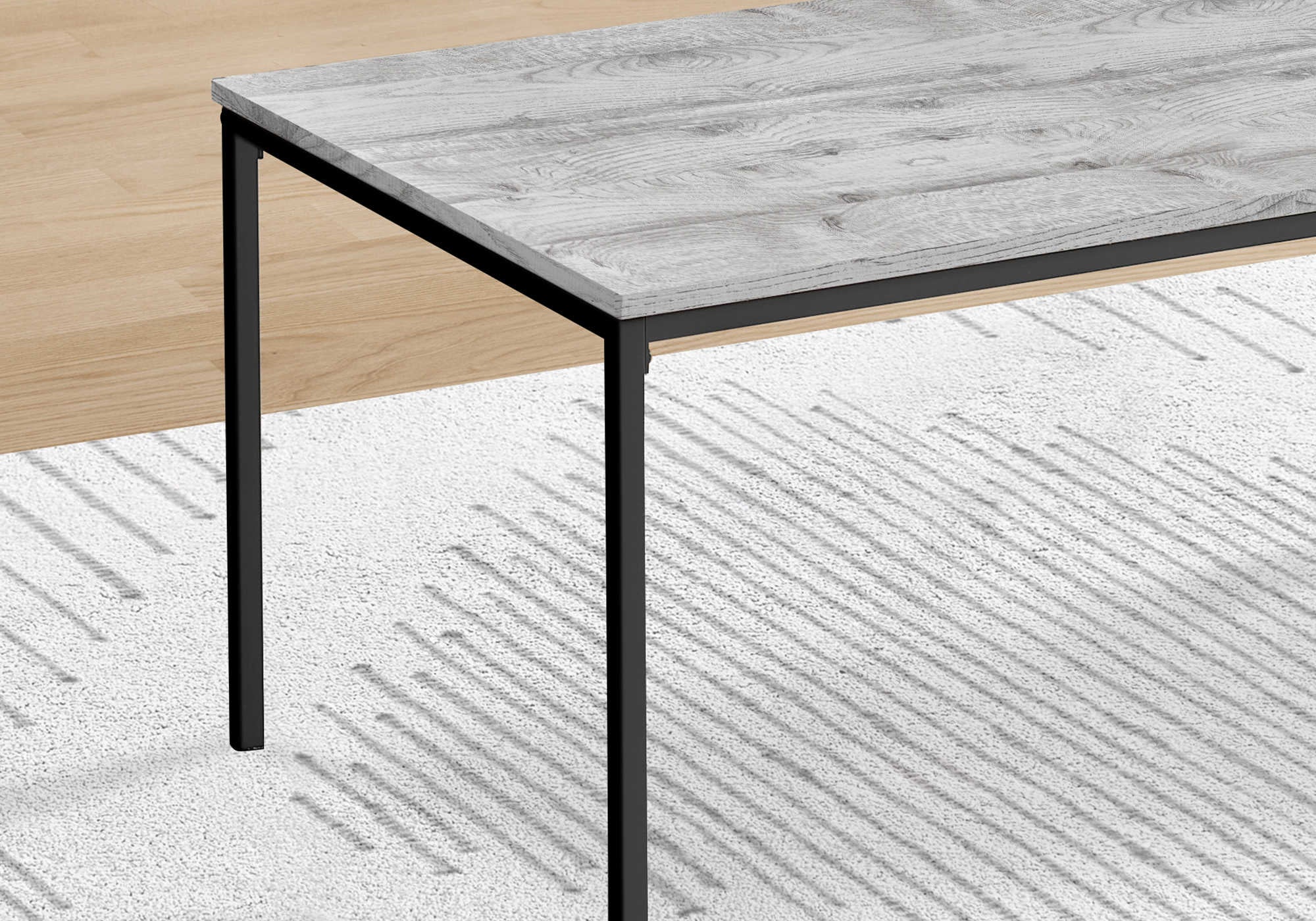 TABLE SET - 3PCS SET / GREY / BLACK METAL # I 7896P