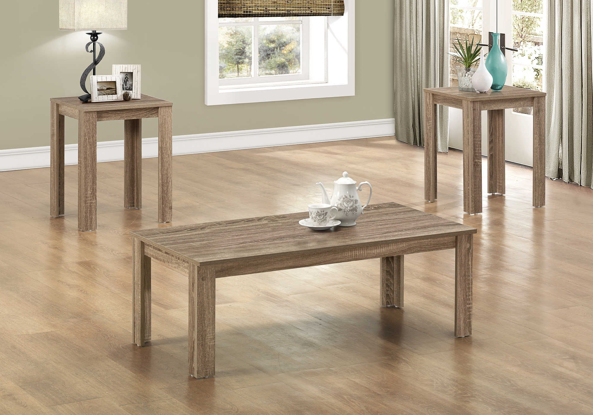 ENSEMBLE DE TABLE - ENSEMBLE DE 3 PIÈCES / TAUPE FONCÉ # I 7912P