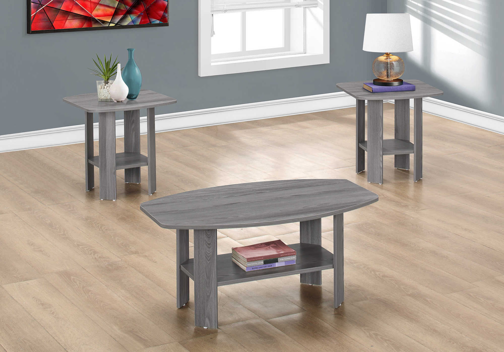 TABLE SET - 3PCS SET / GREY # I 7925P