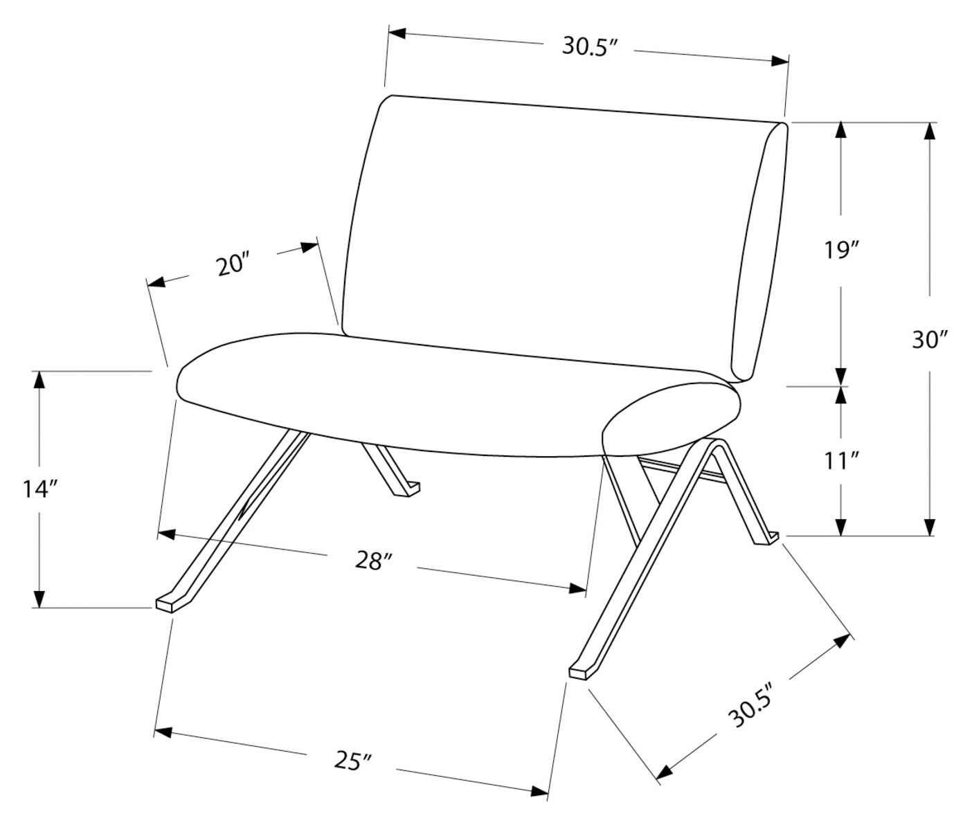 CHAISE D'APPOINT - TISSU TEAL « CHEVRON » / MÉTAL CHROME # I 8136