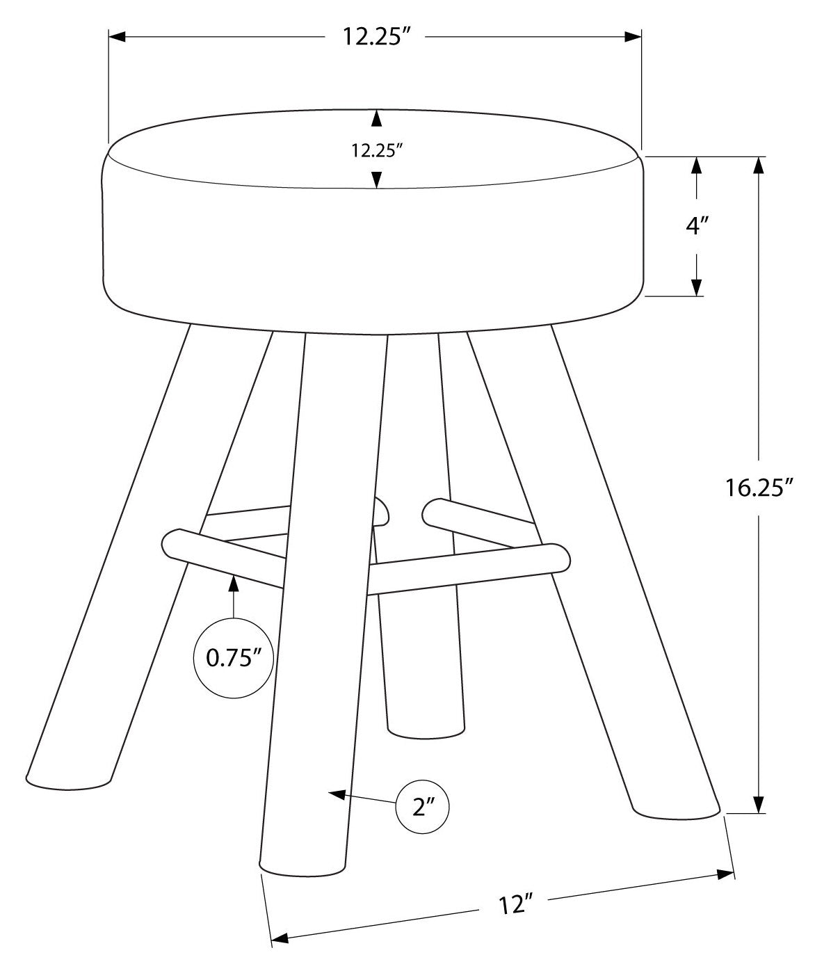 OTTOMAN - GREY KNIT / NATURAL WOOD LEGS # I 9013