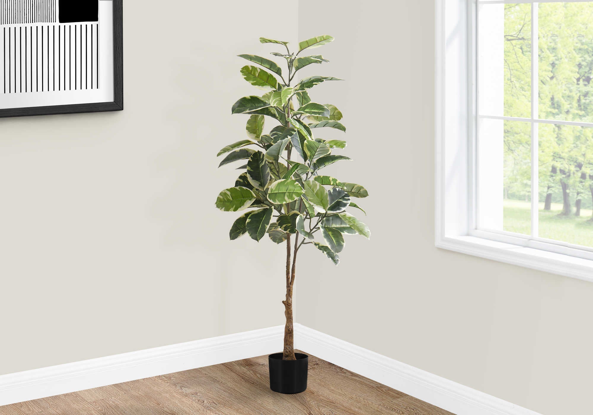 ARTIFICIAL PLANT - 52"H / INDOOR RUBBER TREE IN A 5" POT # I 9513