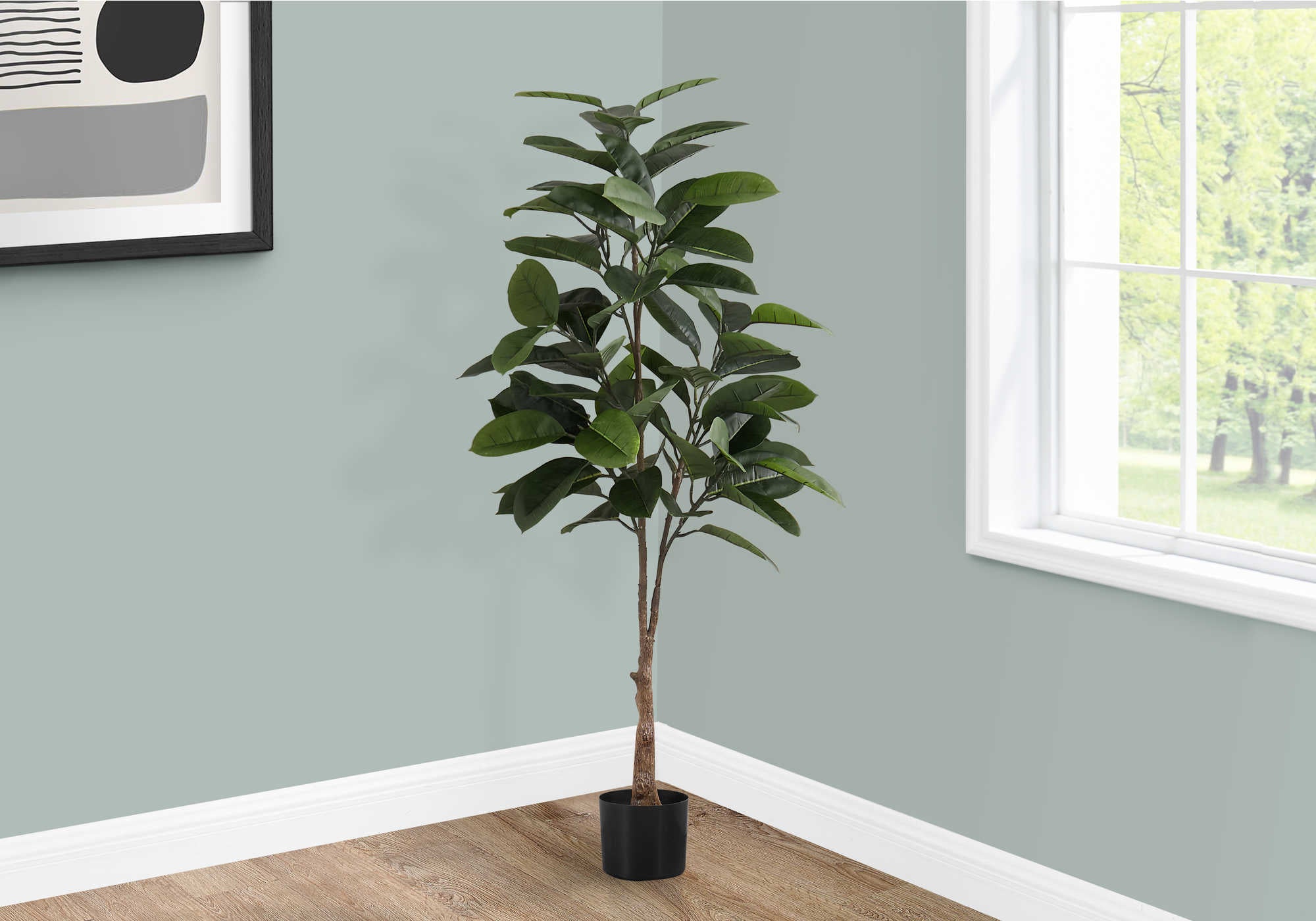 ARTIFICIAL PLANT - 52"H / INDOOR RUBBER TREE IN A 5" POT # I 9514