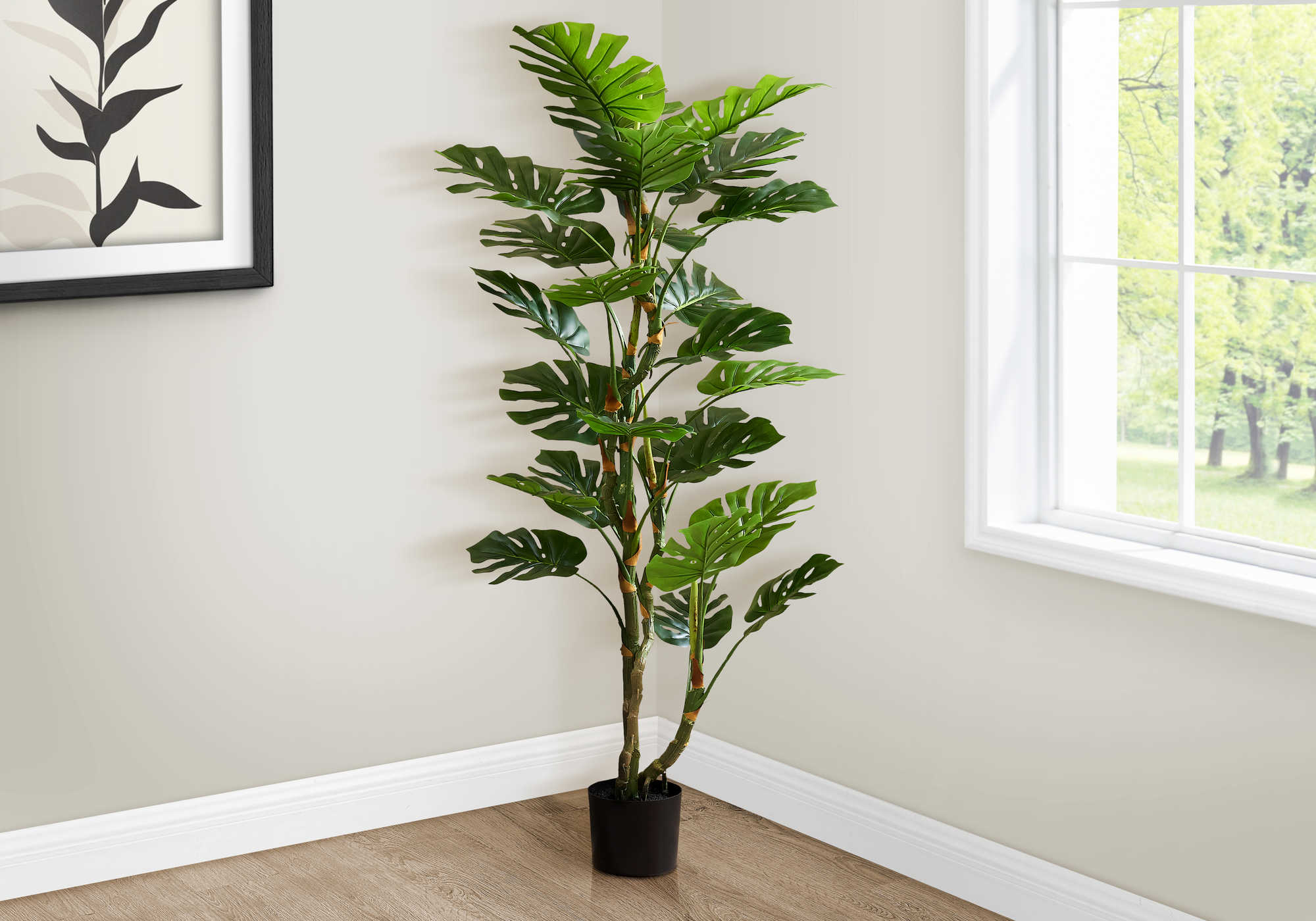 ARTIFICIAL PLANT - 61"H / INDOOR MONSTERA TREE / 7" POT # I 9522