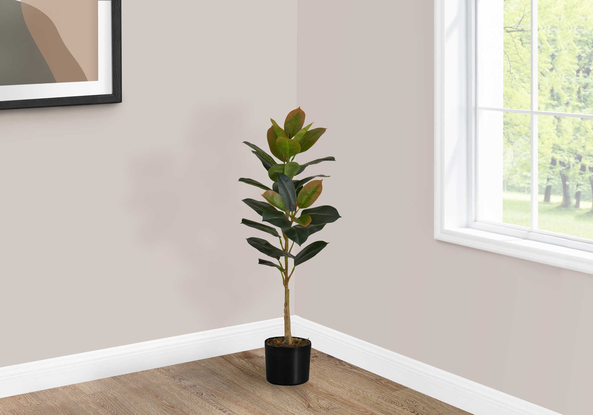 PLANTE ARTIFICIELLE - 40"H / ARBRE À CAOUTCHOUC D'INTÉRIEUR DANS UN POT DE 5" # I 9547