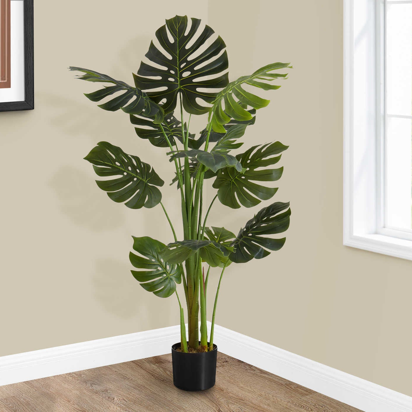PLANTE ARTIFICIELLE – 140 cm H / MONSTERA D'INTÉRIEUR EN POT DE 15 cm # I 9548