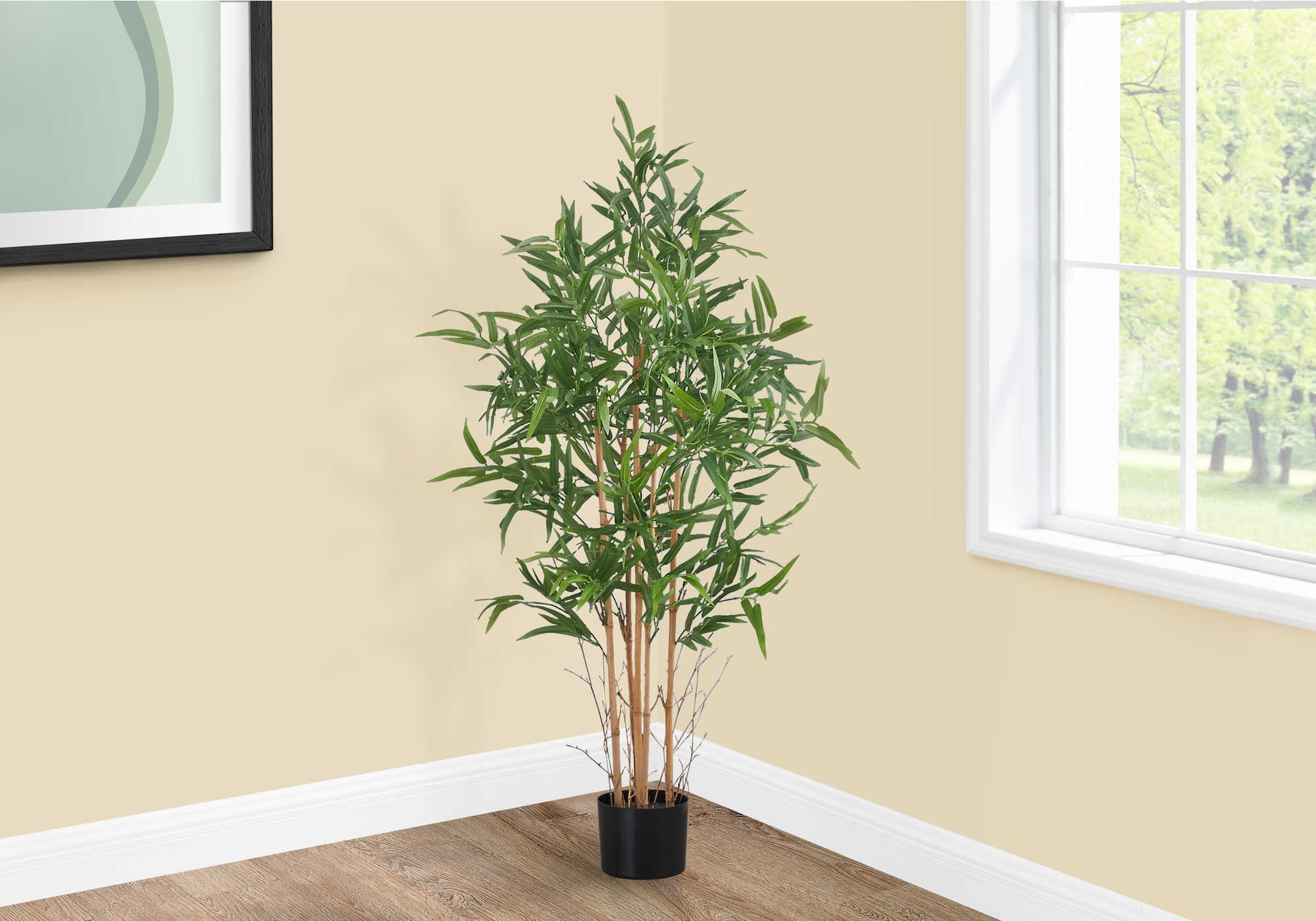 PLANTE ARTIFICIELLE - 50"H / ARBRE DE BAMBOU D'INTÉRIEUR DANS UN POT DE 5" # I 9563