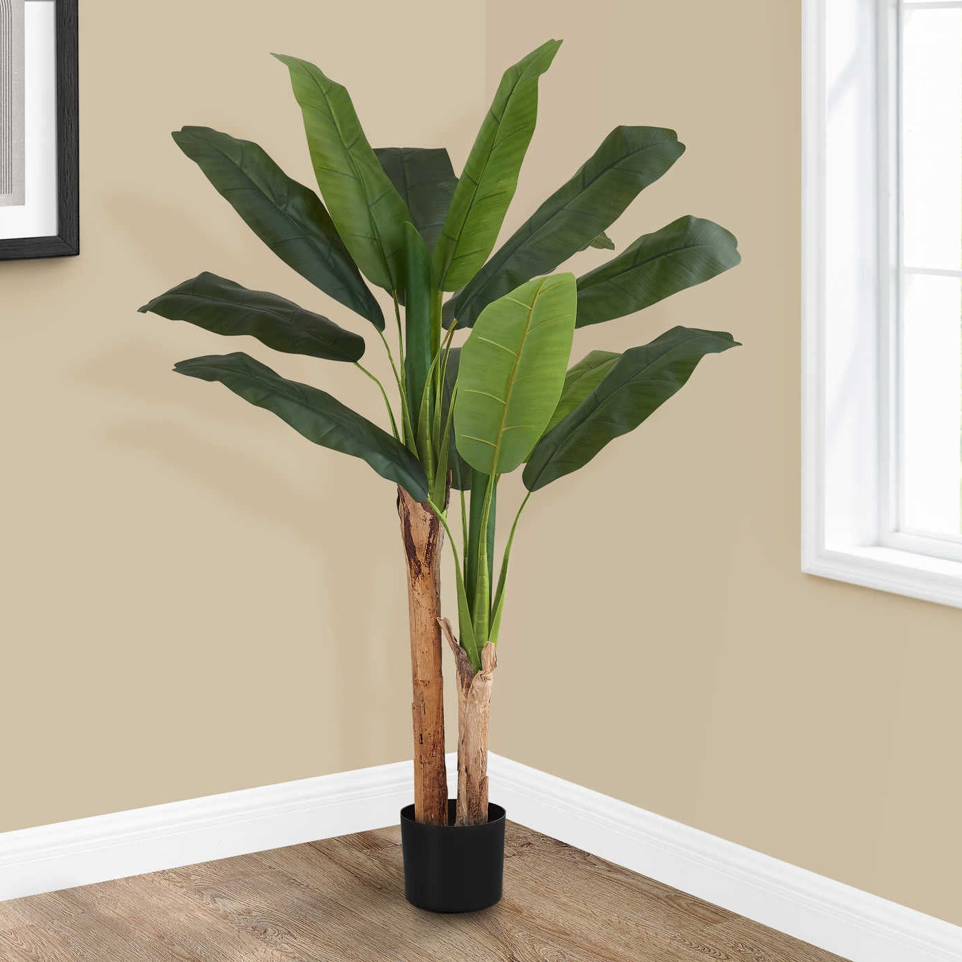 PLANTE ARTIFICIELLE – 140 cm H / BANANIER D'INTÉRIEUR EN POT DE 15 cm N° I 9568