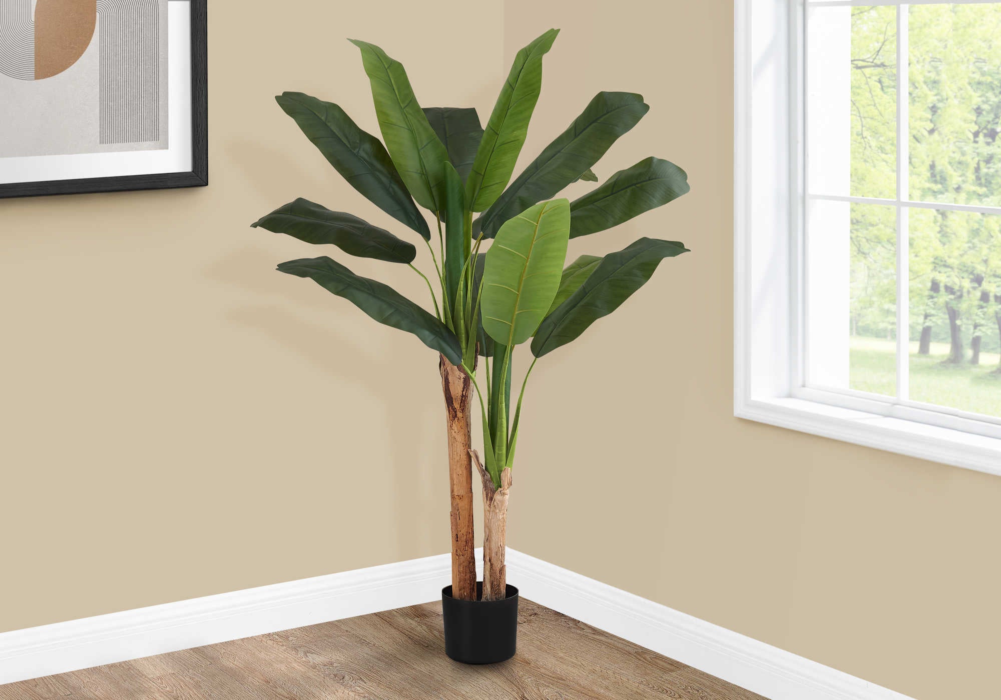 ARTIFICIAL PLANT - 55"H / INDOOR BANANA TREE IN A 6" POT # I 9568