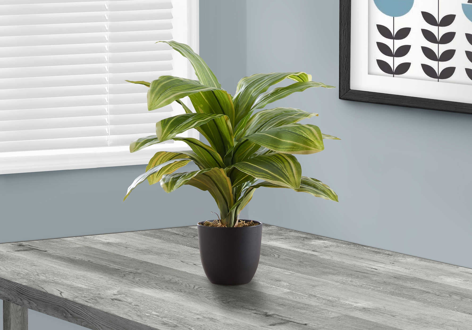 PLANTE ARTIFICIELLE - 17"H / DRACAENA D'INTÉRIEUR DANS UN POT DE 4" # I 9573