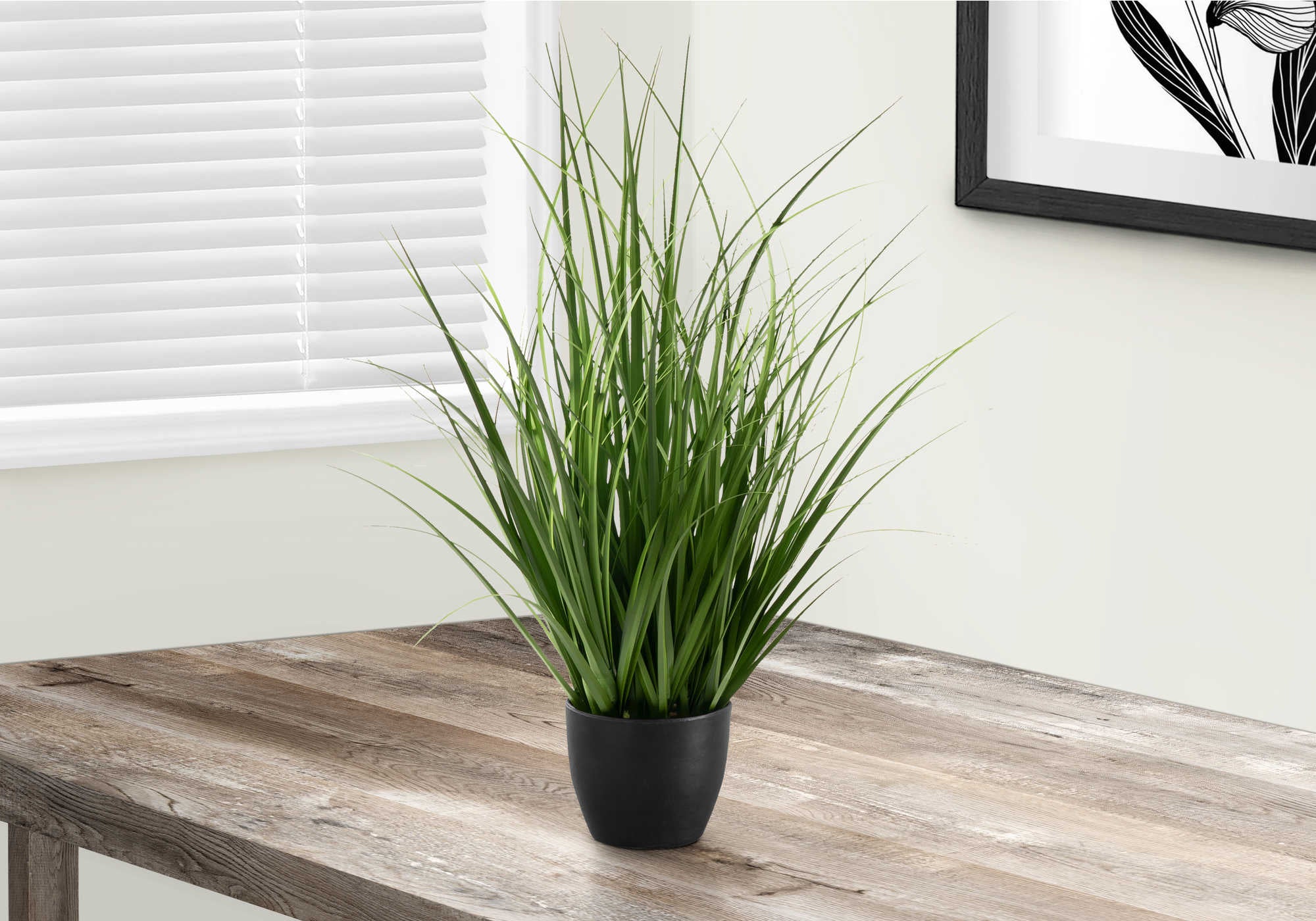 PLANTE ARTIFICIELLE - 23"H / GAZON D'INTÉRIEUR DANS UN POT NOIR DE 4" # I 9575