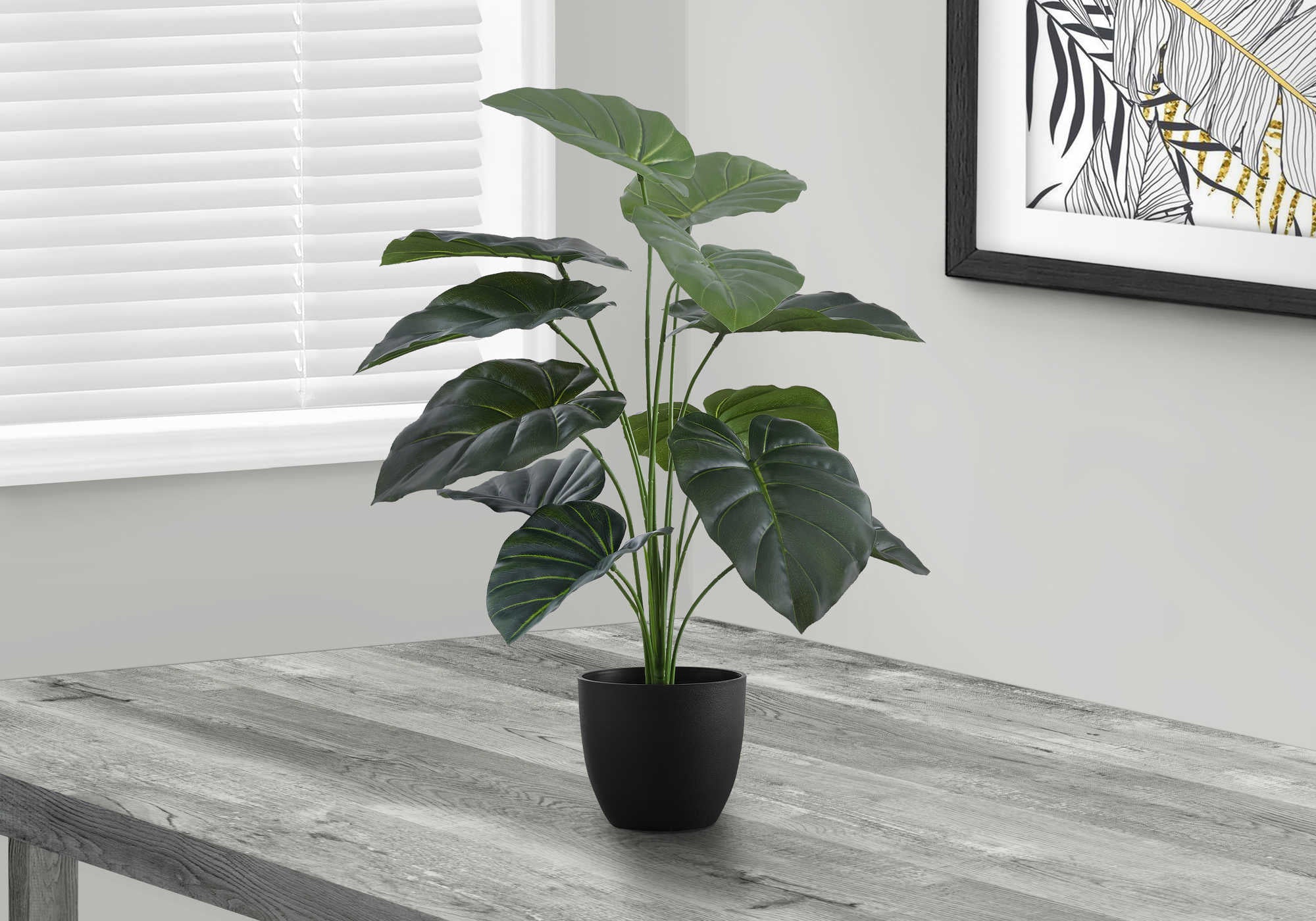 PLANTE ARTIFICIELLE - 24"H / ALOCASIA D'INTÉRIEUR EN POT DE 5" # I 9578