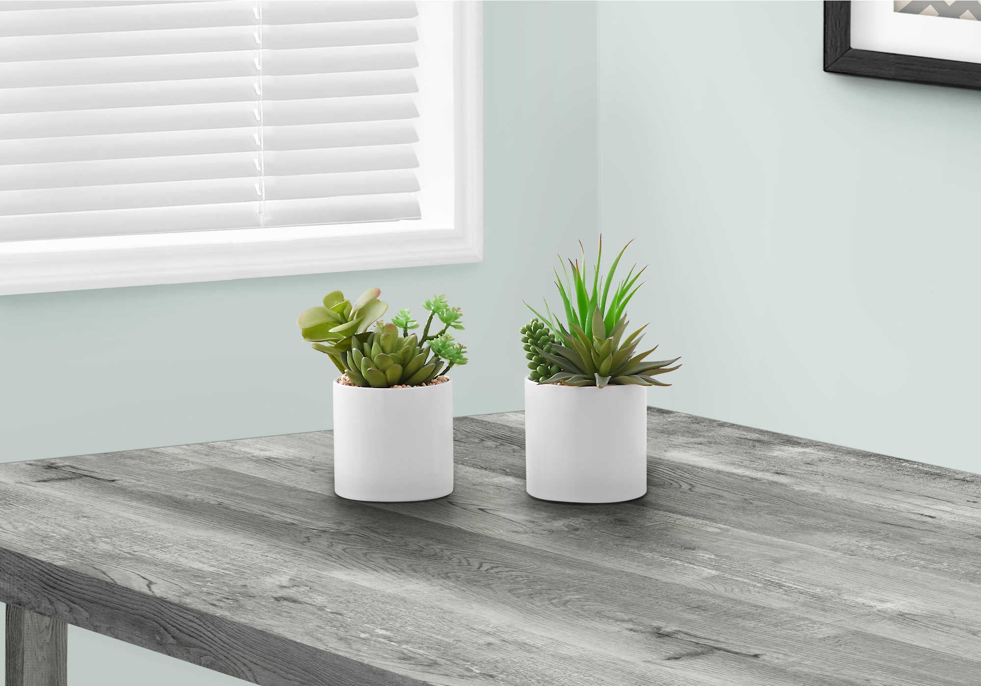 PLANTE ARTIFICIELLE - 2PCS / 7"H SUCCULENTE DANS UN POT EN CÉRAMIQUE DE 3" # I 9588