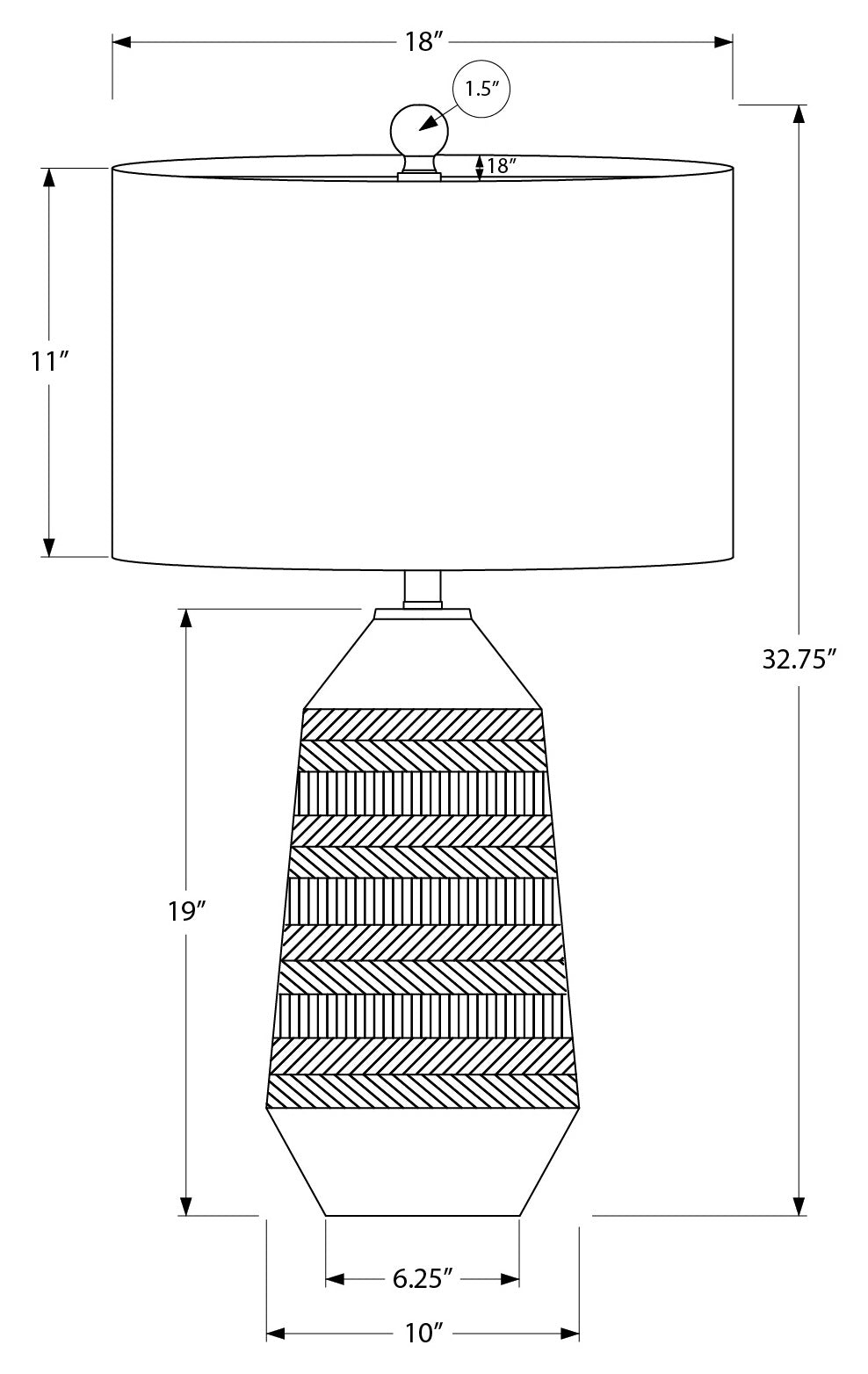 ÉCLAIRAGE - LAMPE DE TABLE 33"H CÉRAMIQUE CRÈME / ABAT-JOUR IVOIRE # I 9613