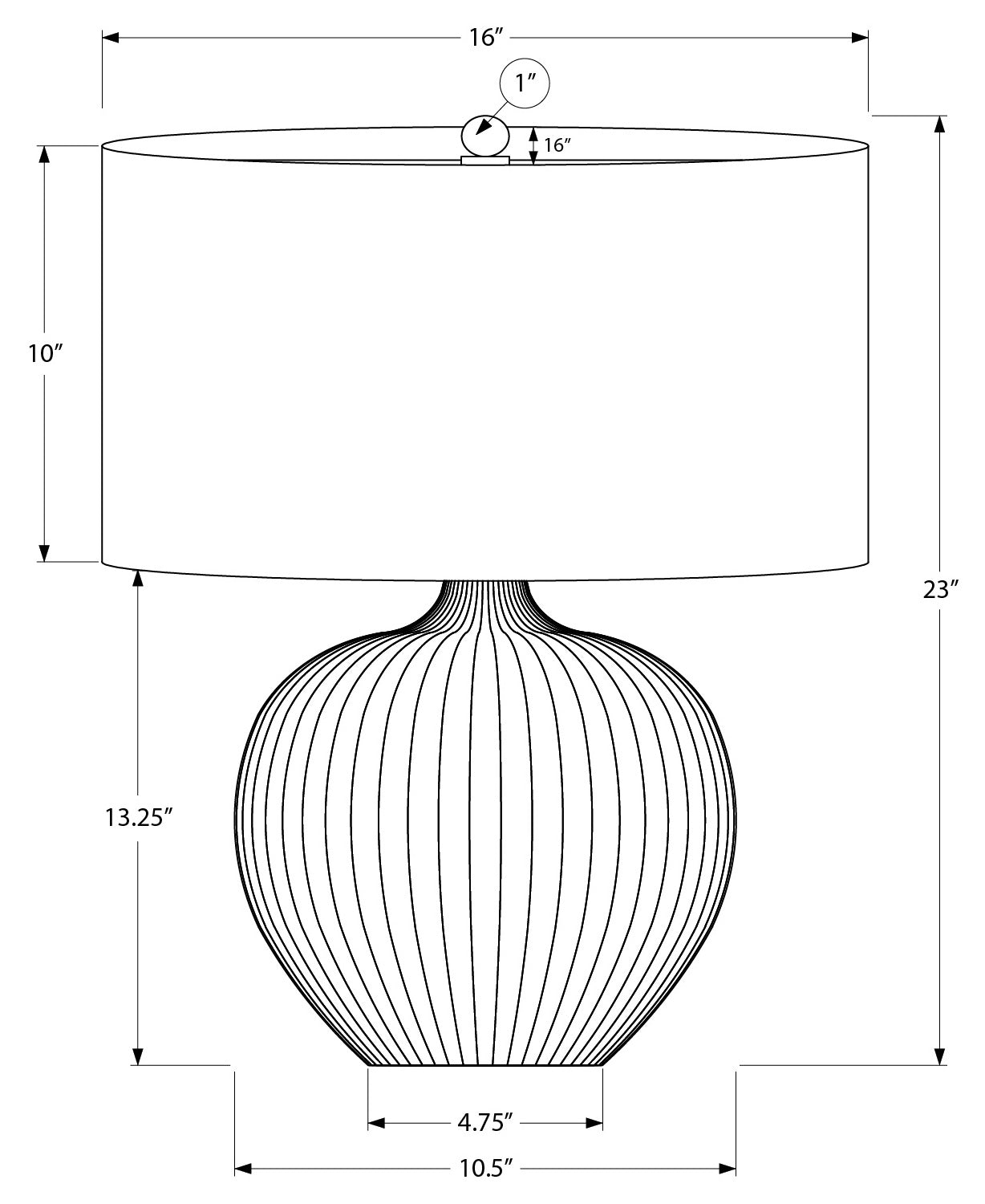 LIGHTING - 23"H TABLE LAMP BLACK CERAMIC / BLACK SHADE # I 9618