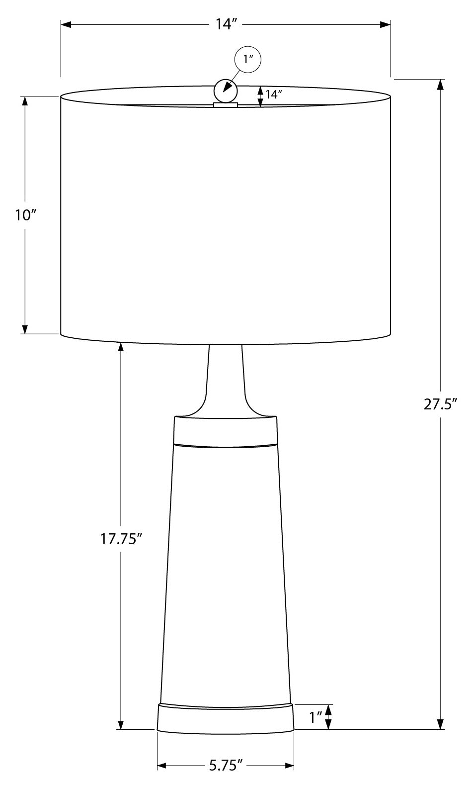 LIGHTING - 28"H TABLE LAMP BLACK METAL / BEIGE SHADE # I 9623