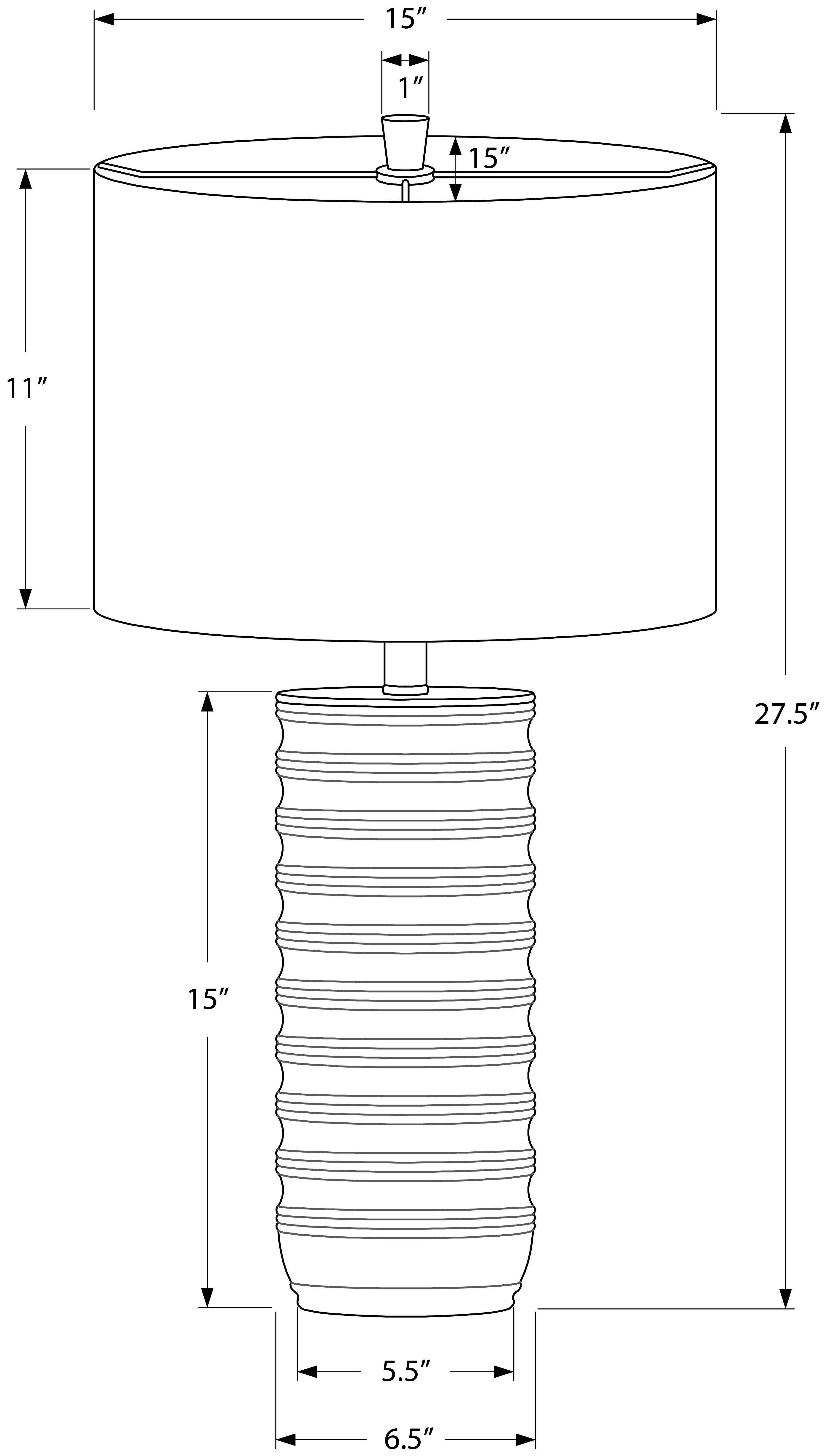 LIGHTING - 28"H TABLE LAMP CREAM RESIN / IVORY SHADE # I 9706