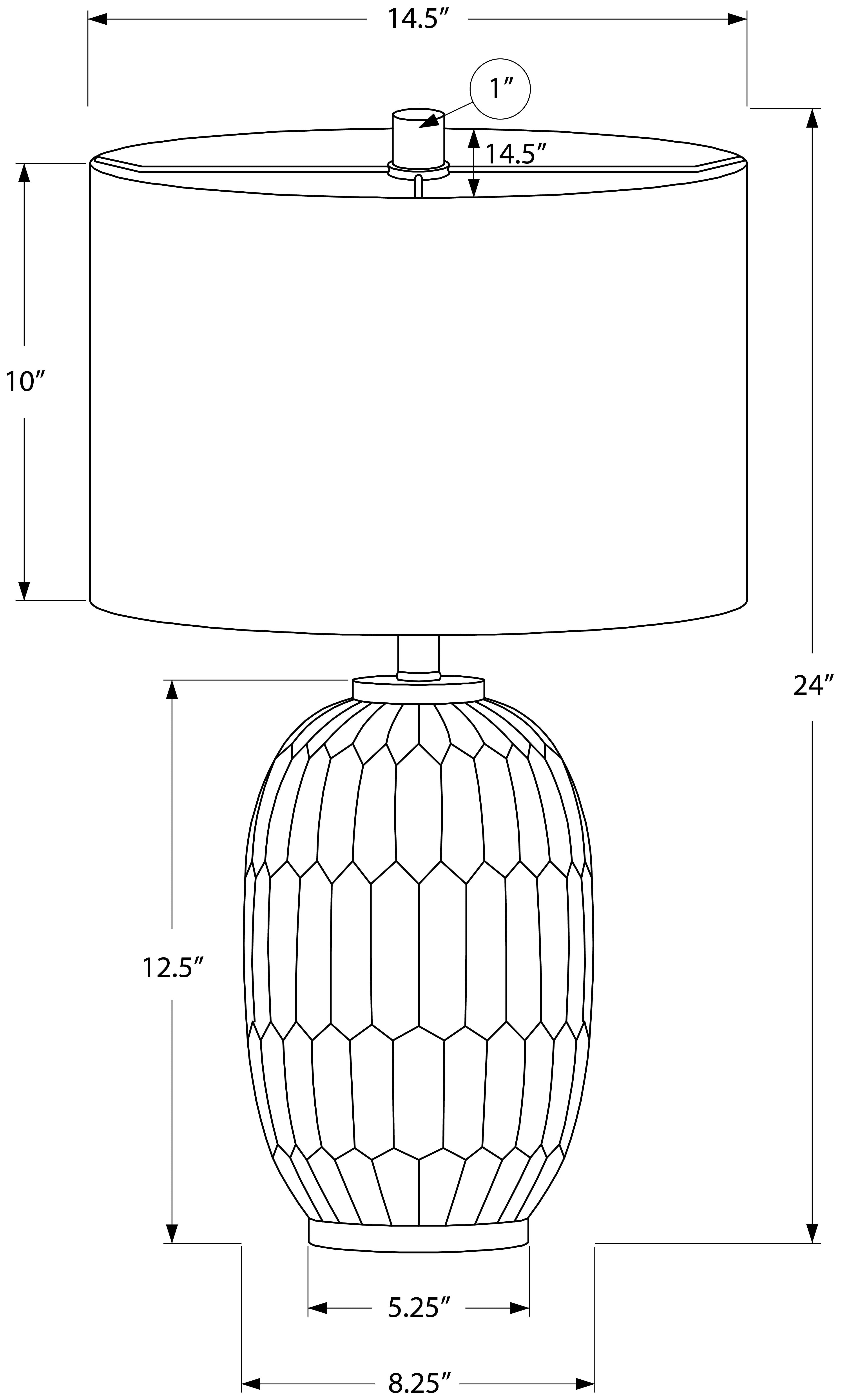 LIGHTING - 24"H TABLE LAMP CREAM RESIN / IVORY SHADE # I 9720