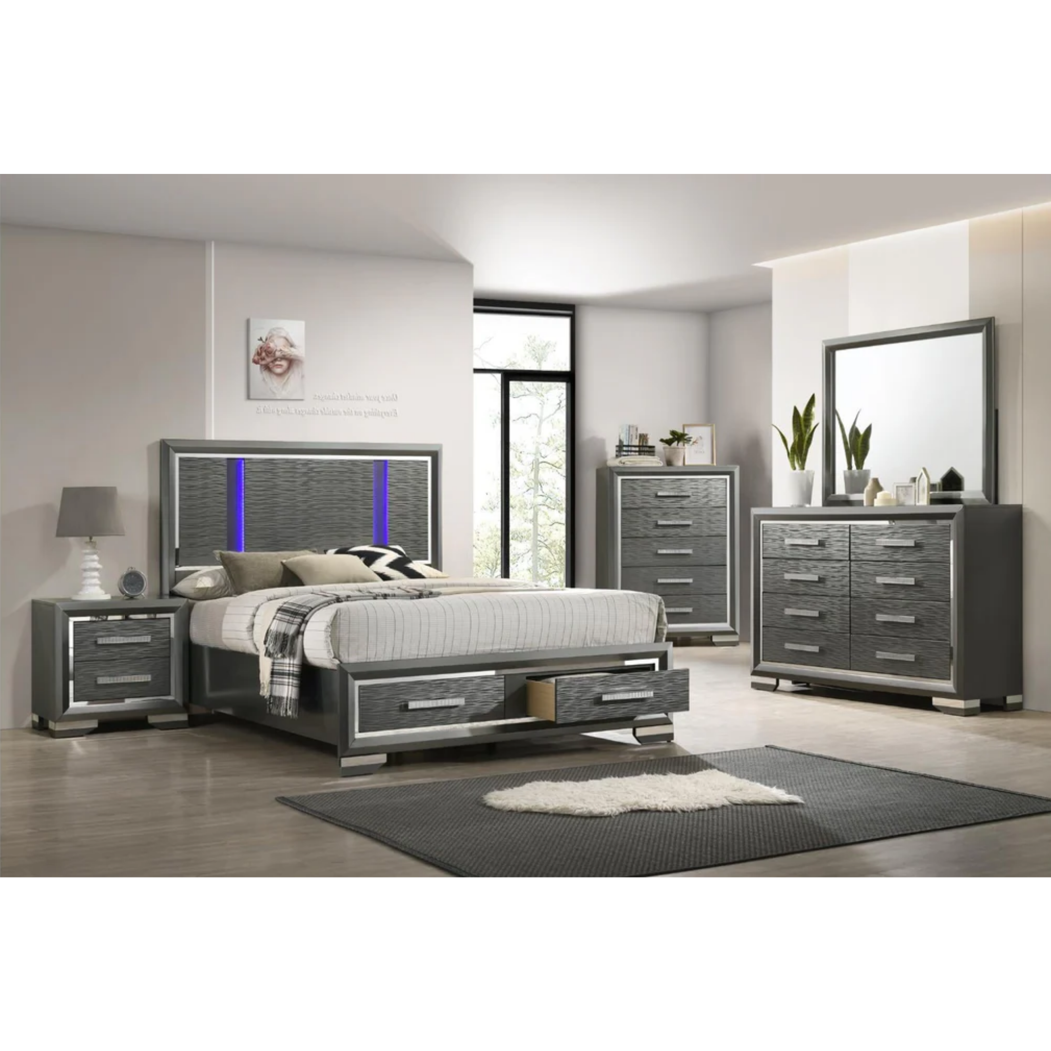 Queen Bedroom Set – Juliette Grey