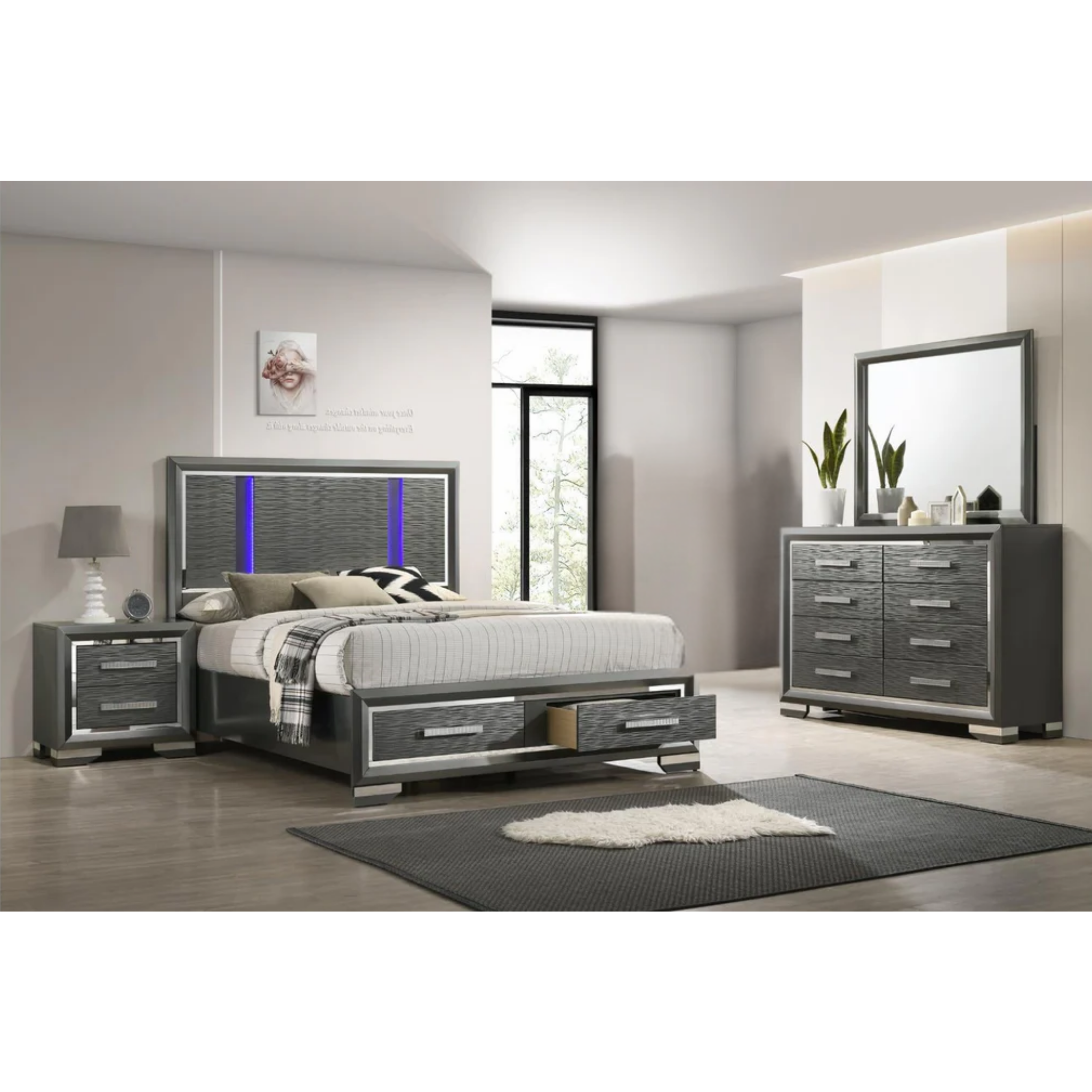 Queen Bedroom Set – Juliette Grey