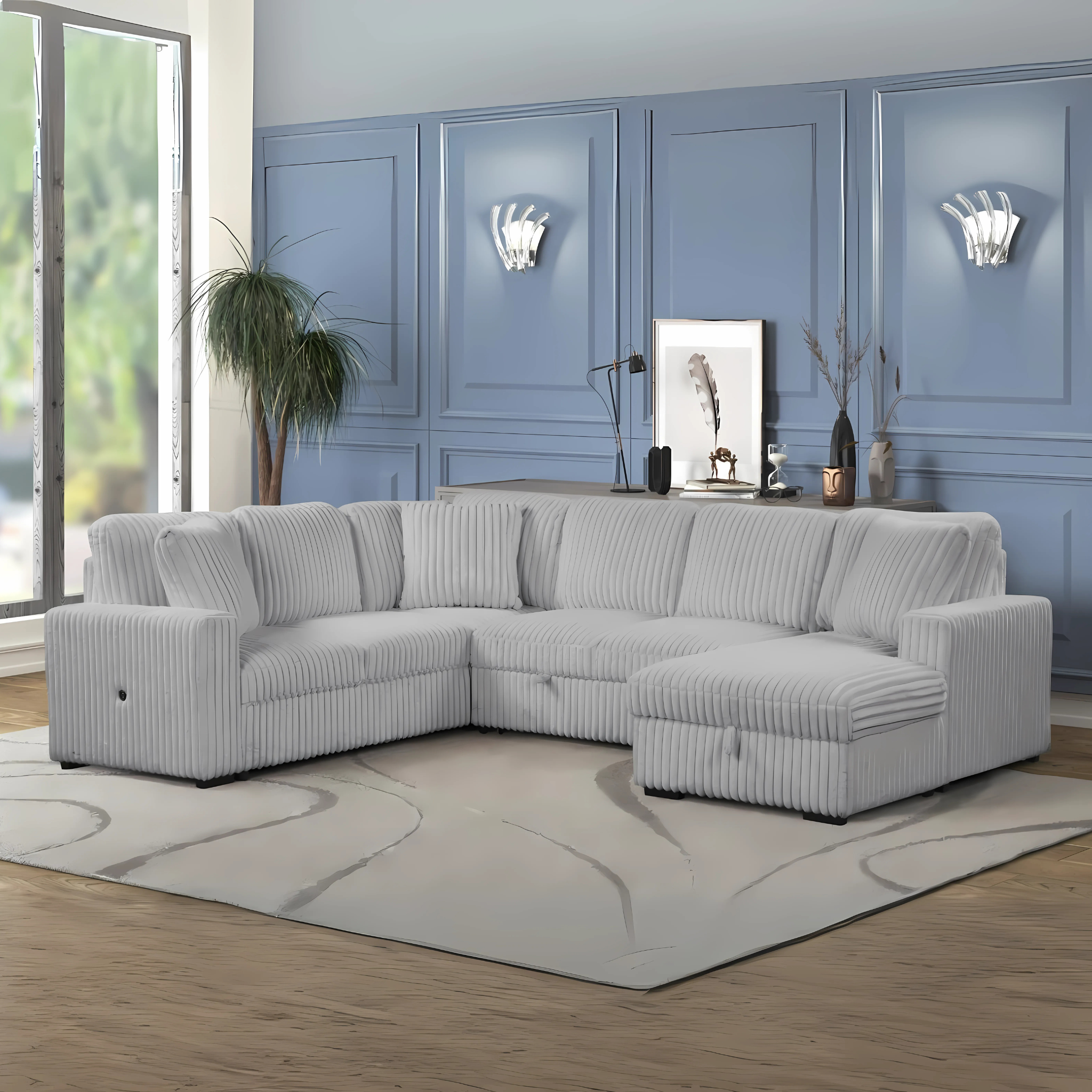 Relive Sectional Sofa Bed – Grey