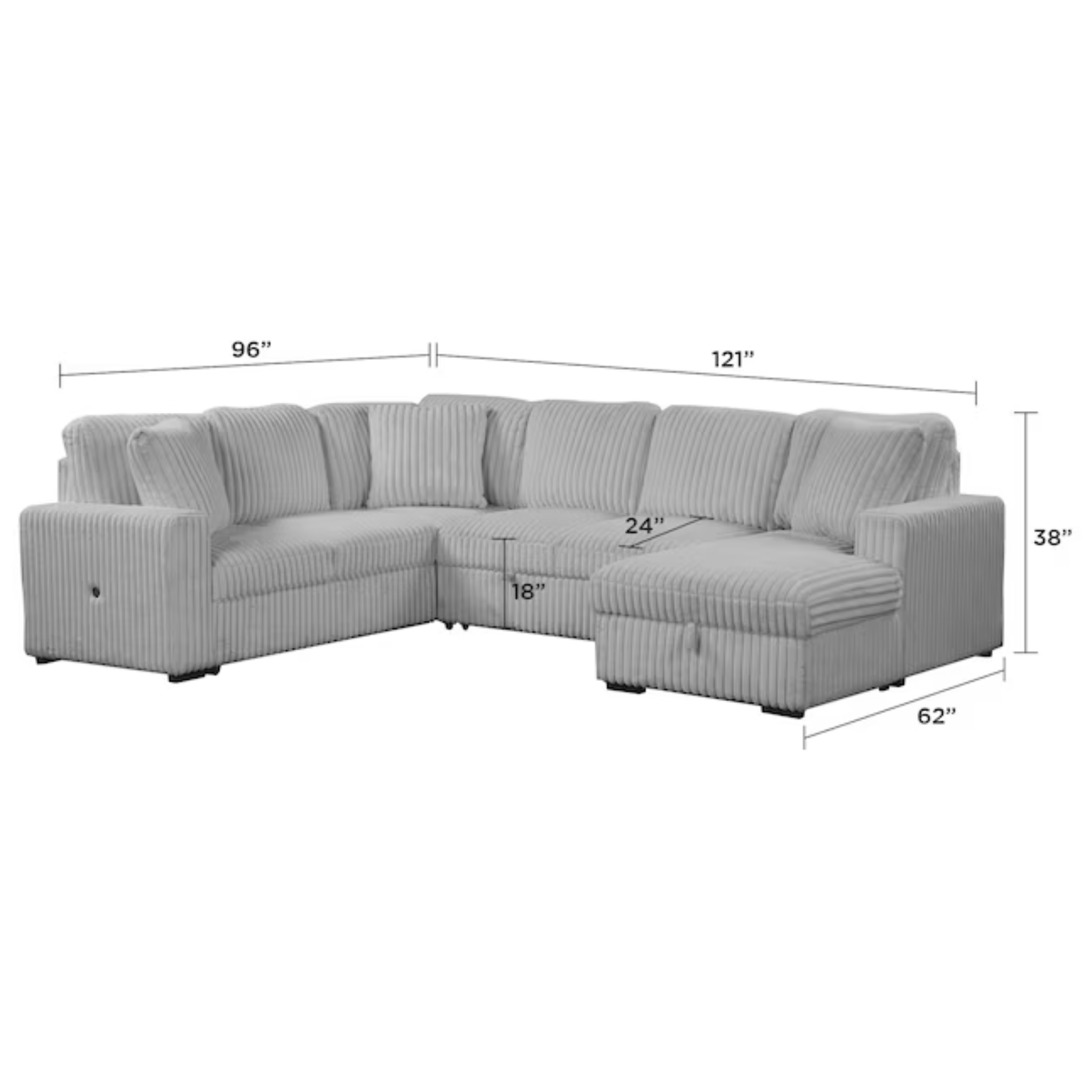 Relive Sectional Sofa Bed – Grey
