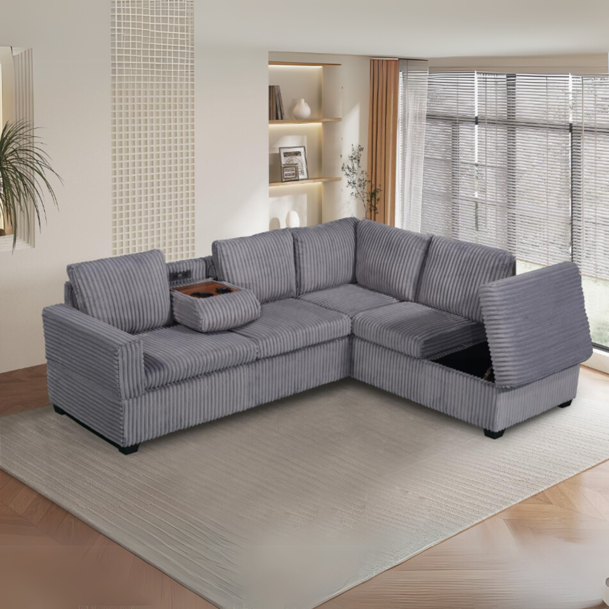Snug – Canapé sectionnel gris