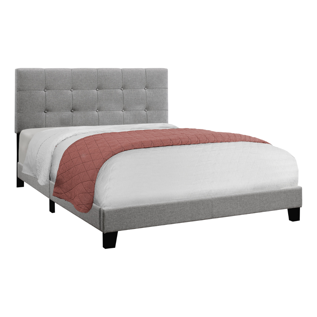 Lindra – Queen Bed – Fabric (Grey Linen)