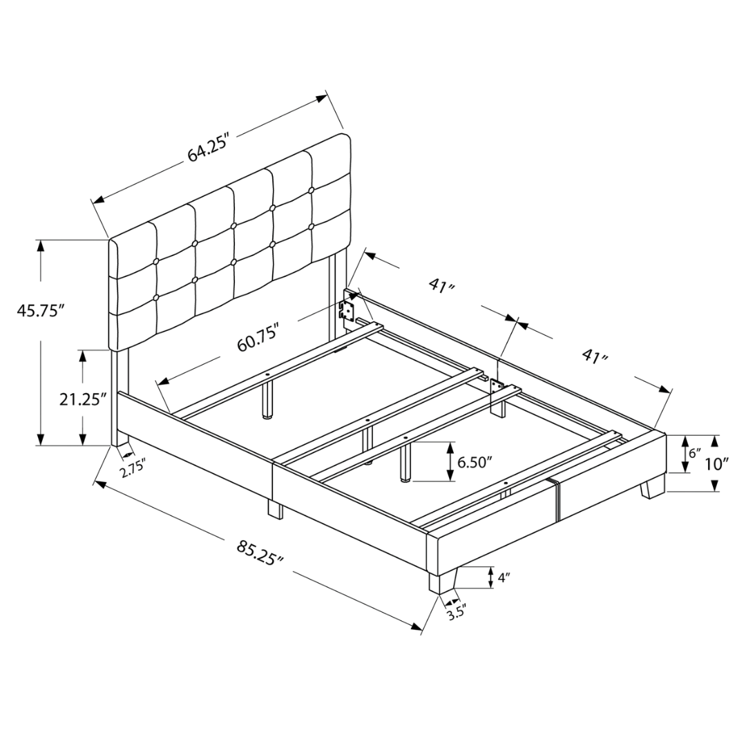 Lindra – Lit double – Tissu (Lin gris)