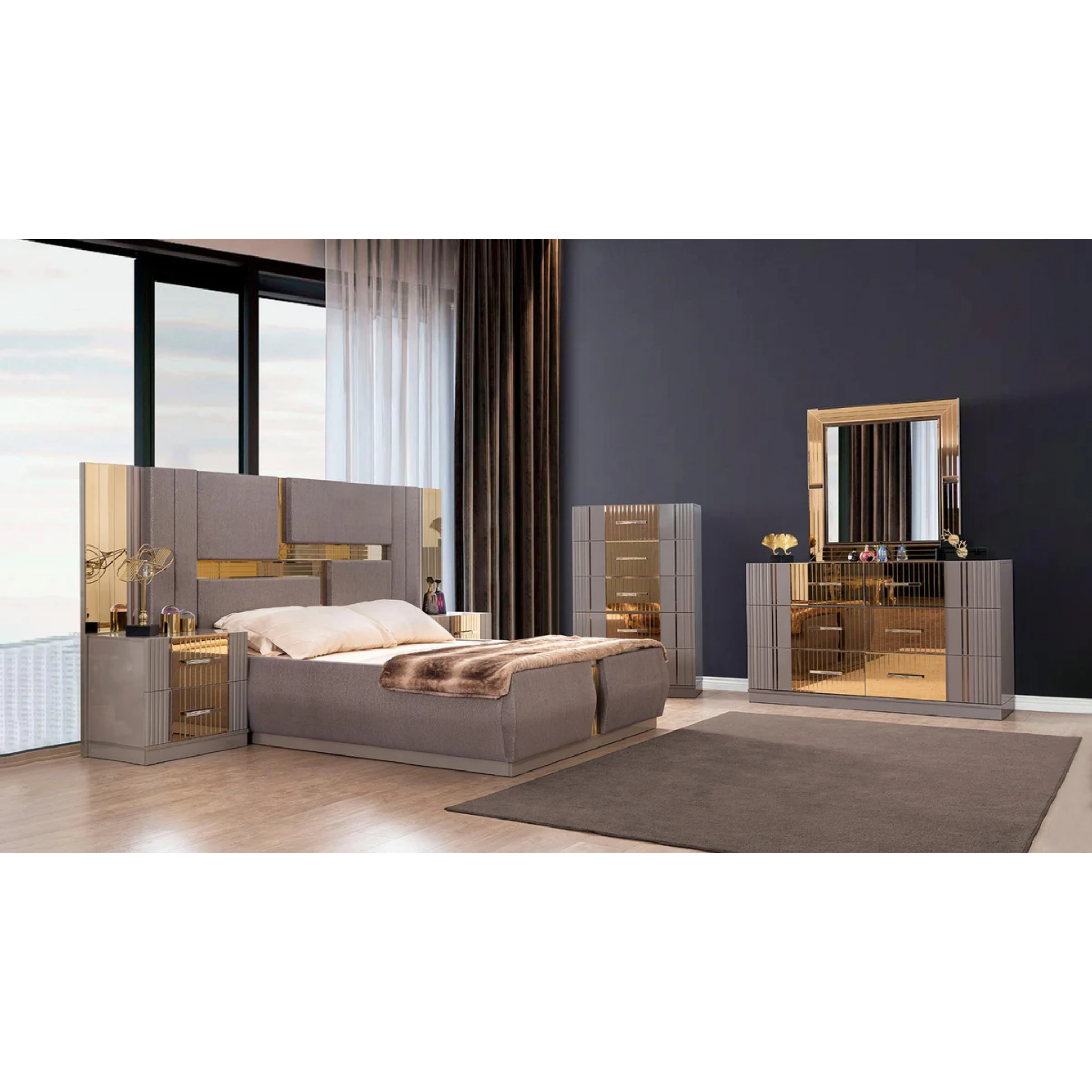 Queen Bedroom Set – Lorenzo Silver