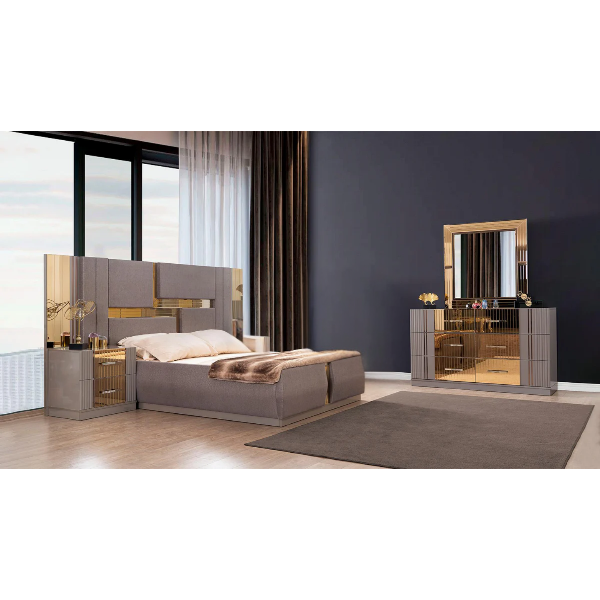 Queen Bedroom Set – Lorenzo Silver
