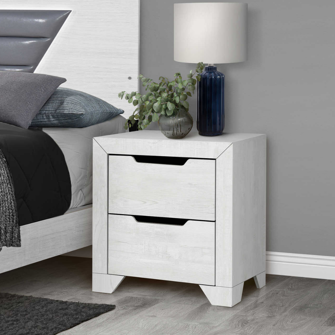 Ensemble chambre Lumera queen 6 pièces blanc PU avec tête de lit LED intégrée – Bonito Montréal