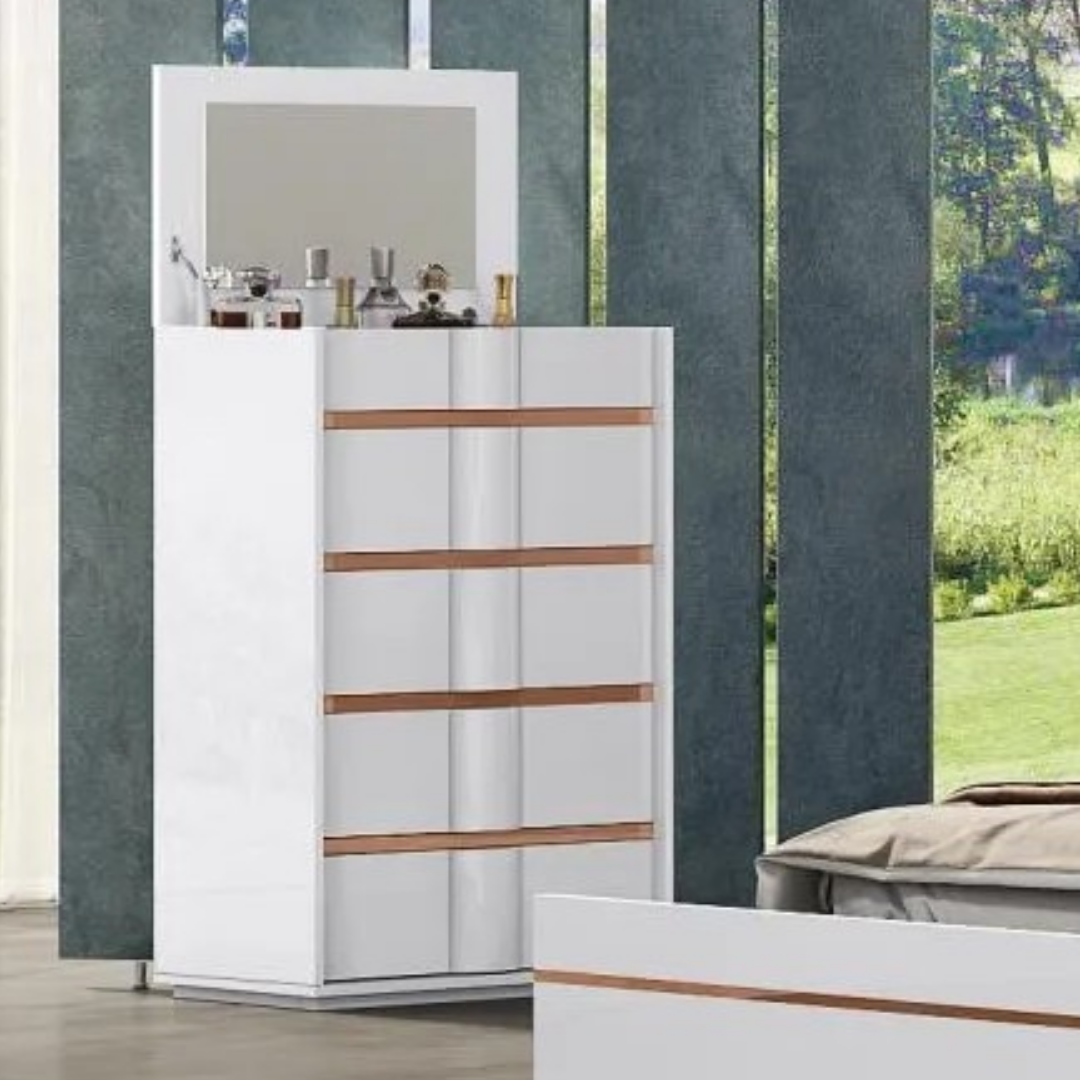 Lumira – Ensemble de chambre à coucher – King – Blanc/Or