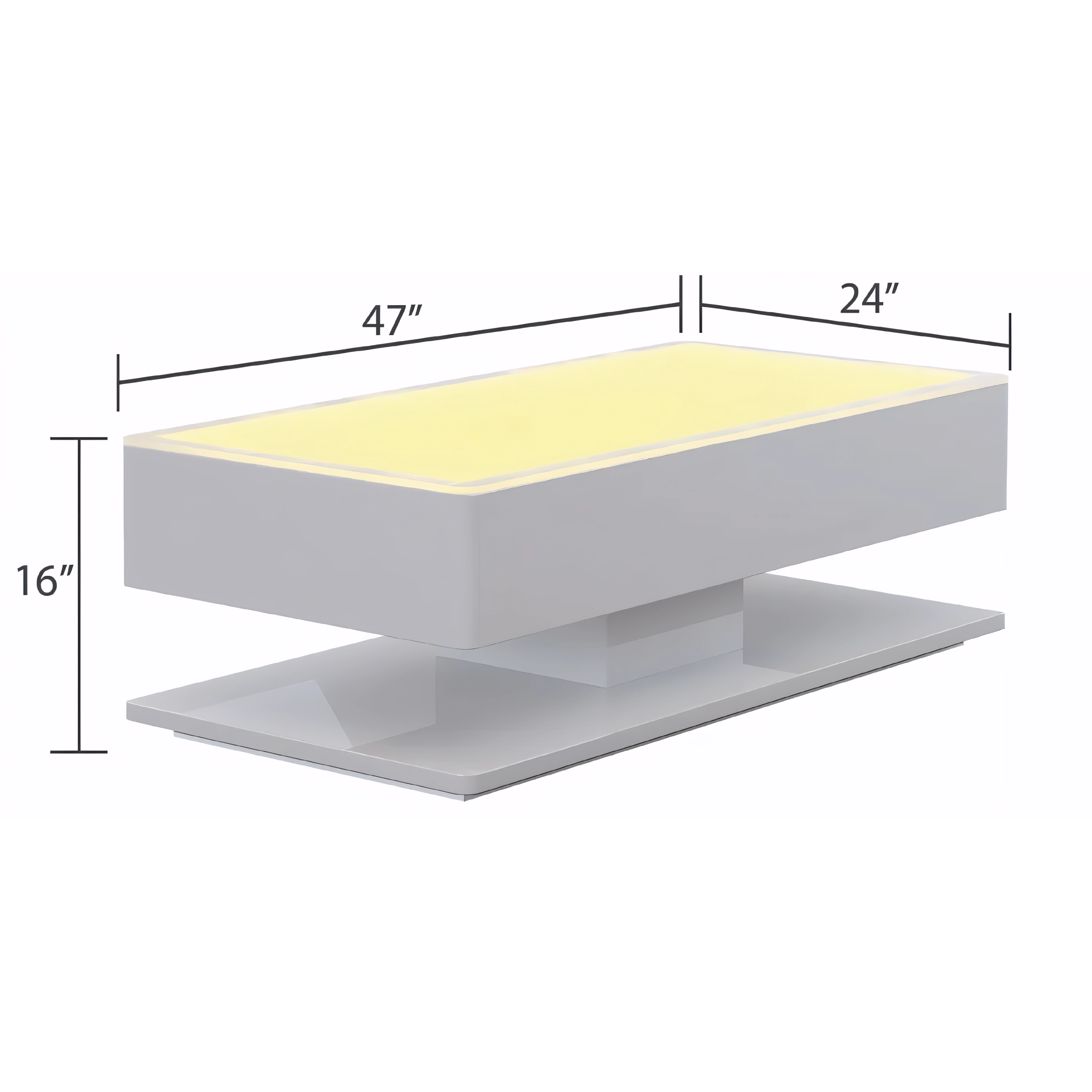 Lumivox – Table basse LED laquée – Finition blanche