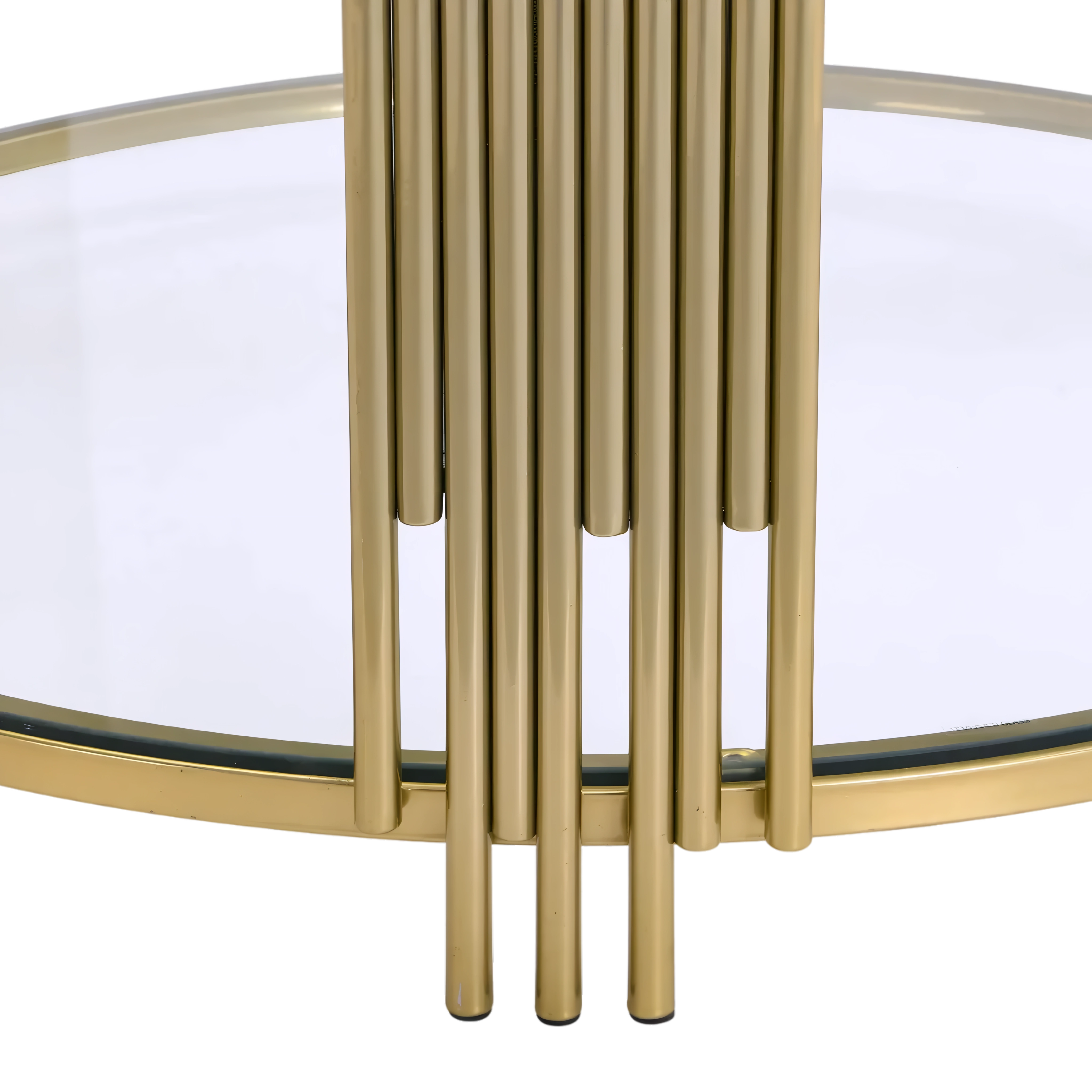 Lurevia – Table basse et table d'appoint en verre – Cadre doré