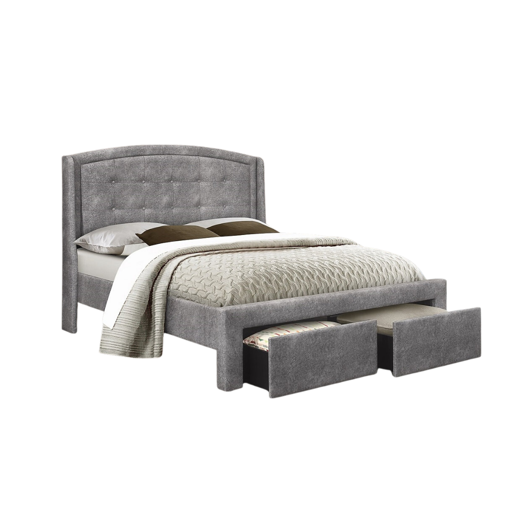 Mavren – Queen Bed – Fabric (Grey)
