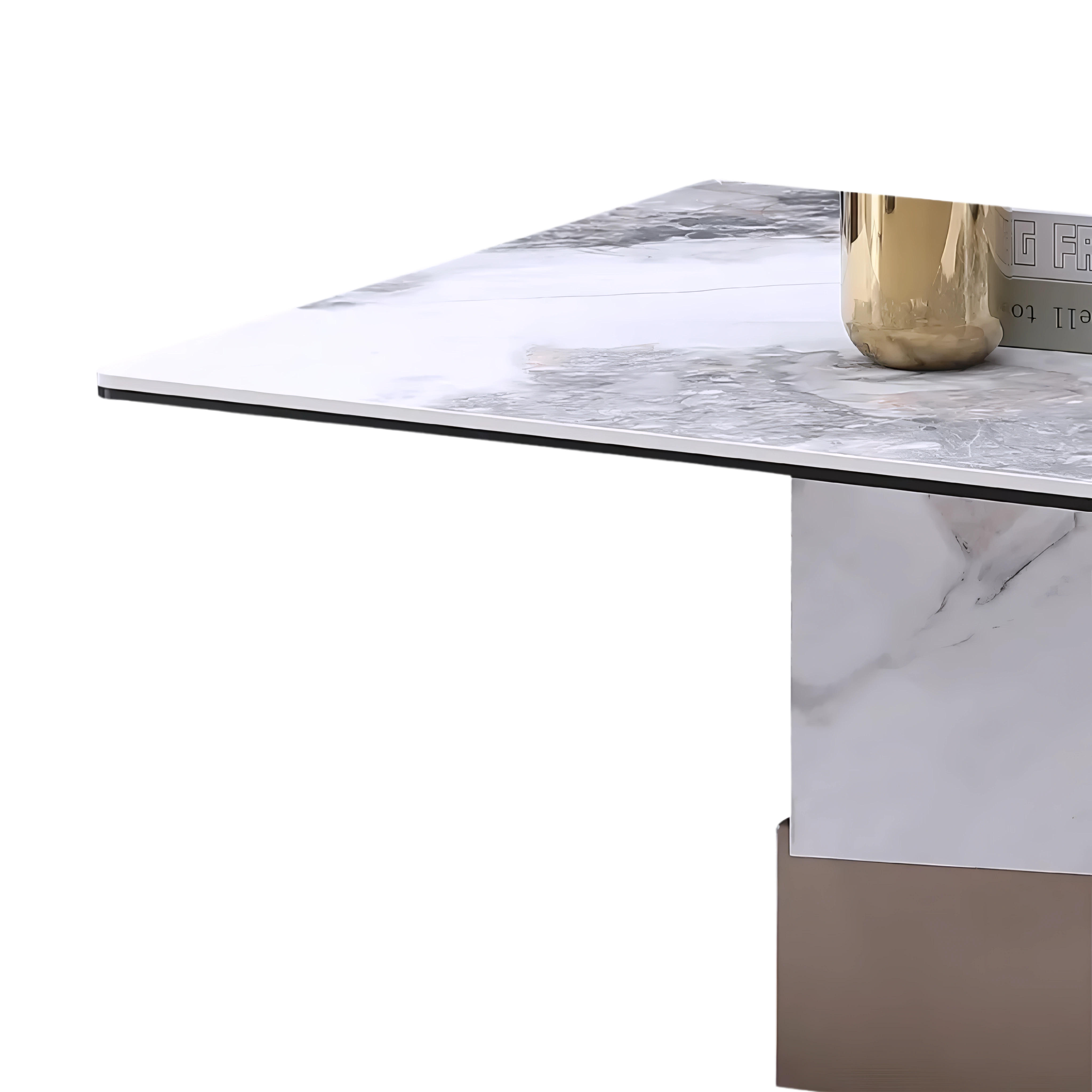 Mistrion – Table basse et table d'appoint en marbre – Pied en laiton